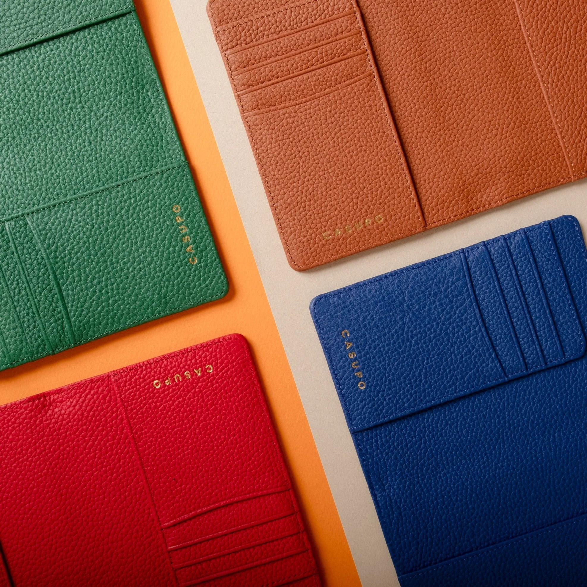 Leather Passport Wallet with RFID - Red - Image 8