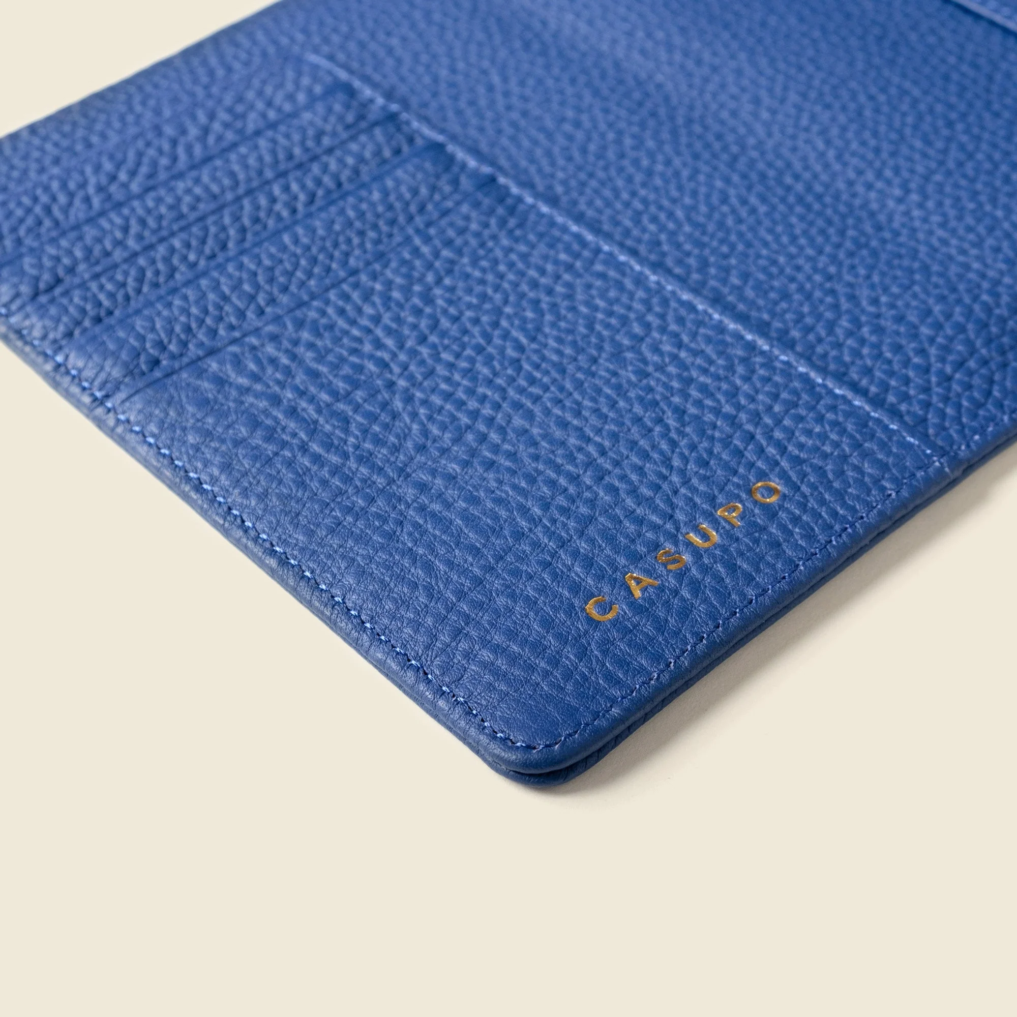 Leather Passport Wallet with RFID Shield - Cobalt - Image 4