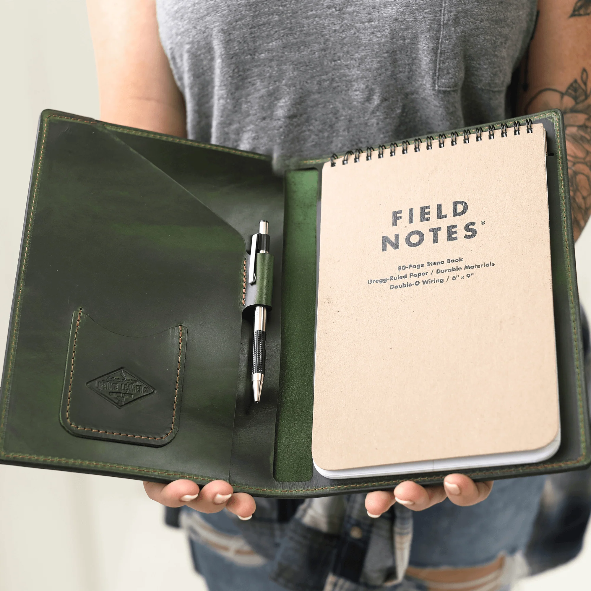 Stylish Leather Steno Pad with Cover - Image 12