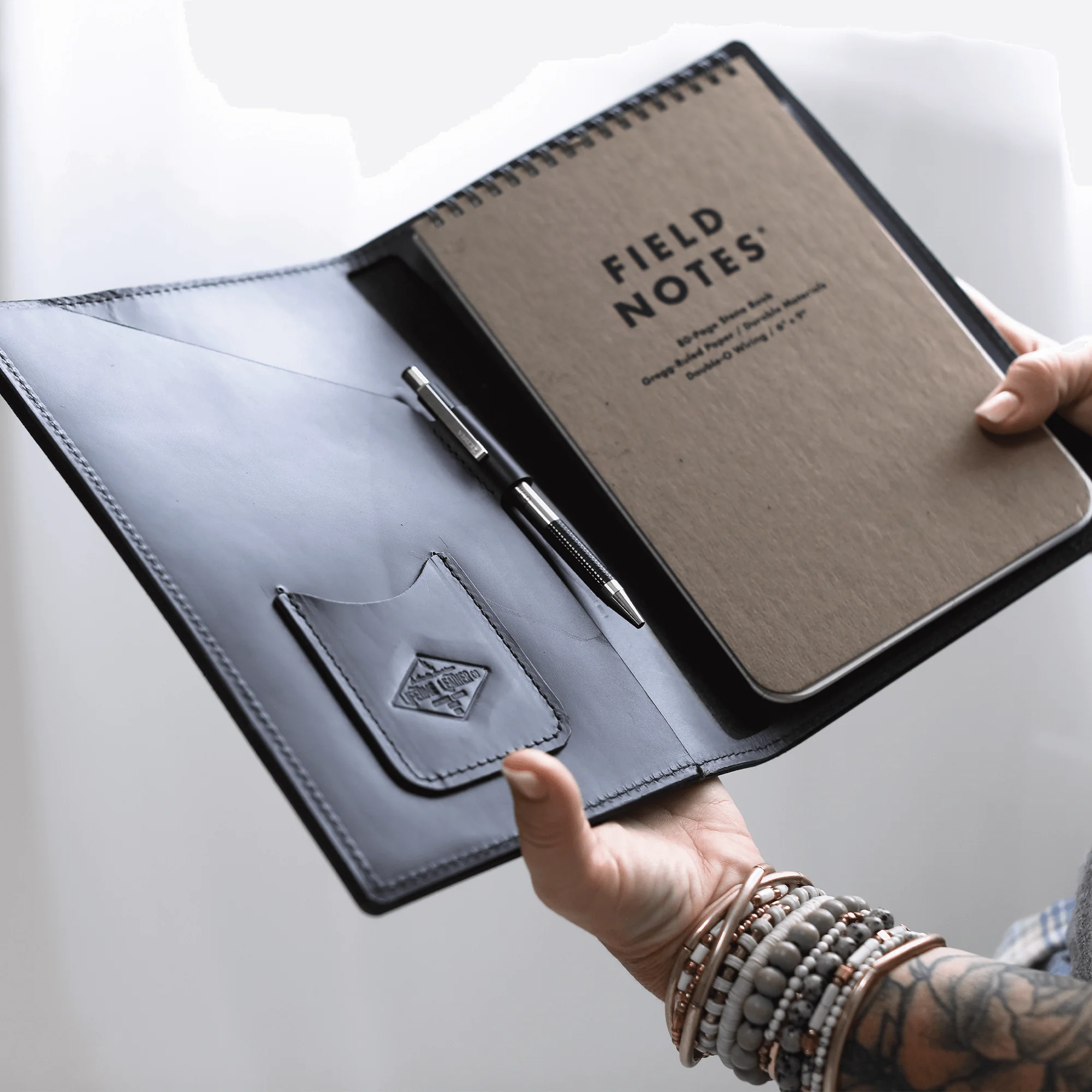 Stylish Leather Steno Pad with Cover - Image 14