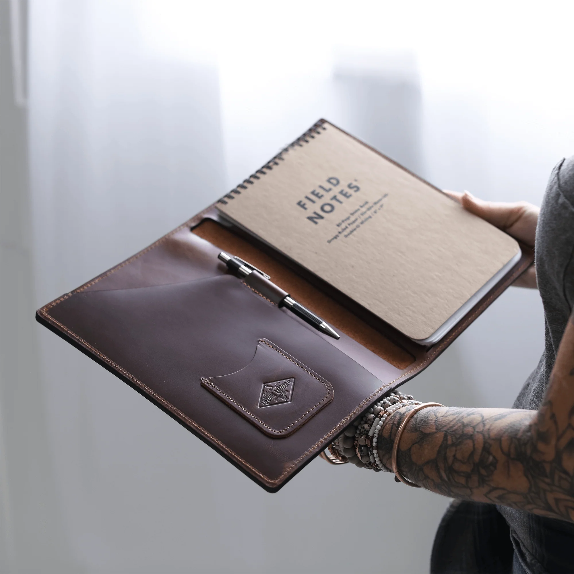 Stylish Leather Steno Pad with Cover - Image 16