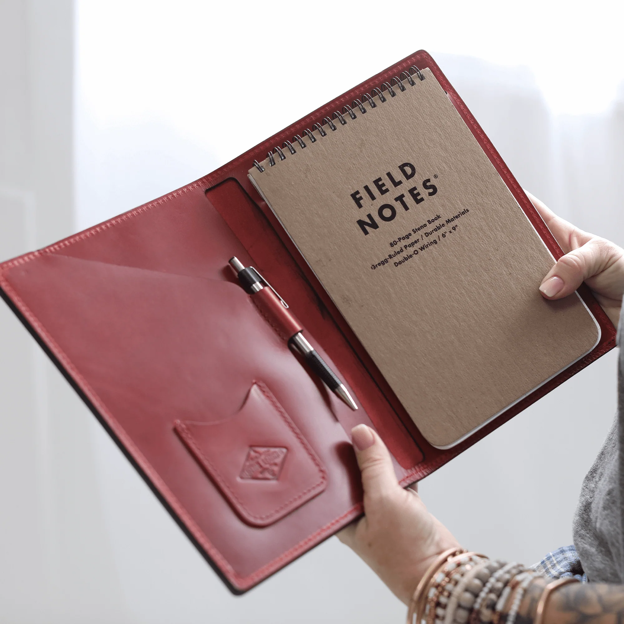 Stylish Leather Steno Pad with Cover - Image 18