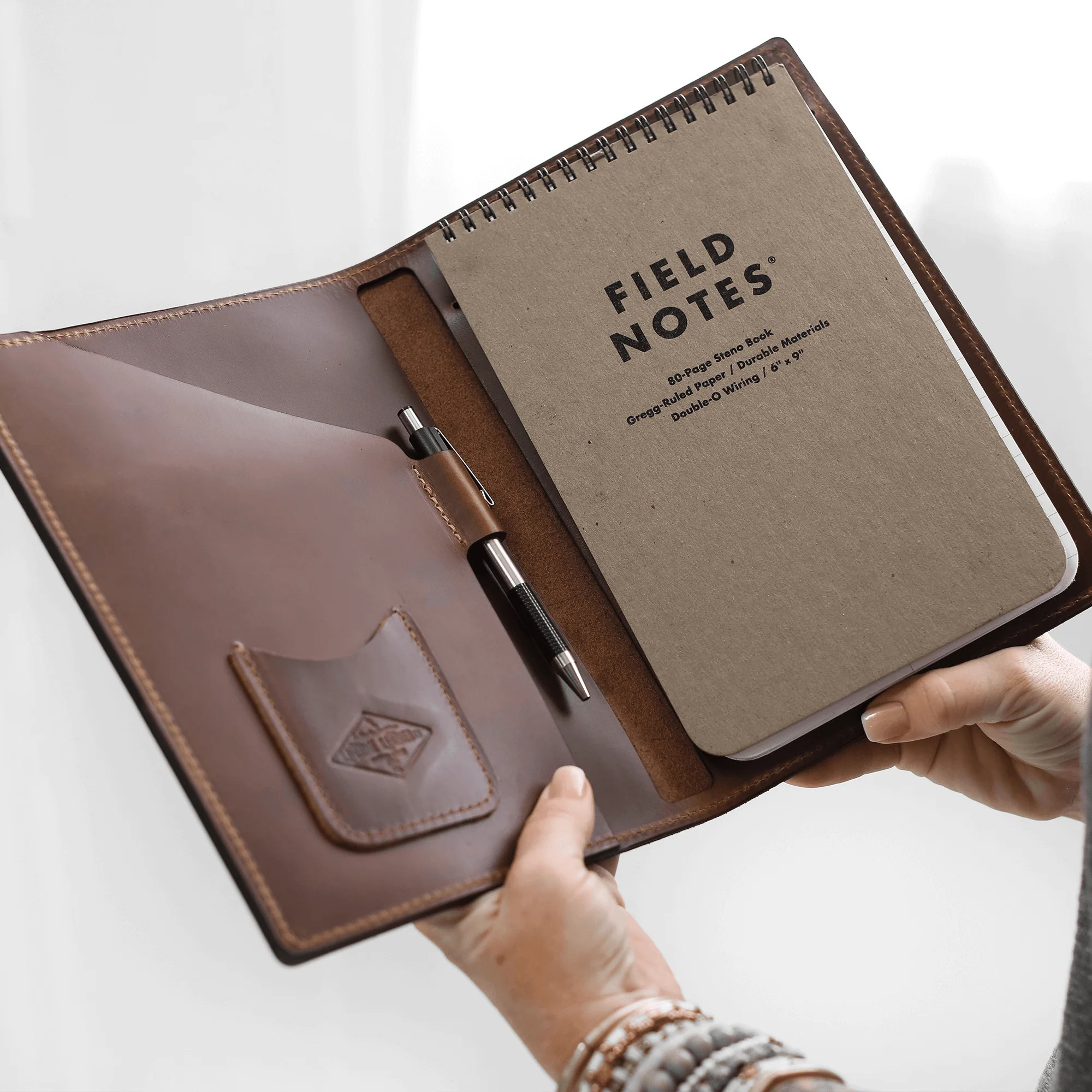 Stylish Leather Steno Pad with Cover - Image 4