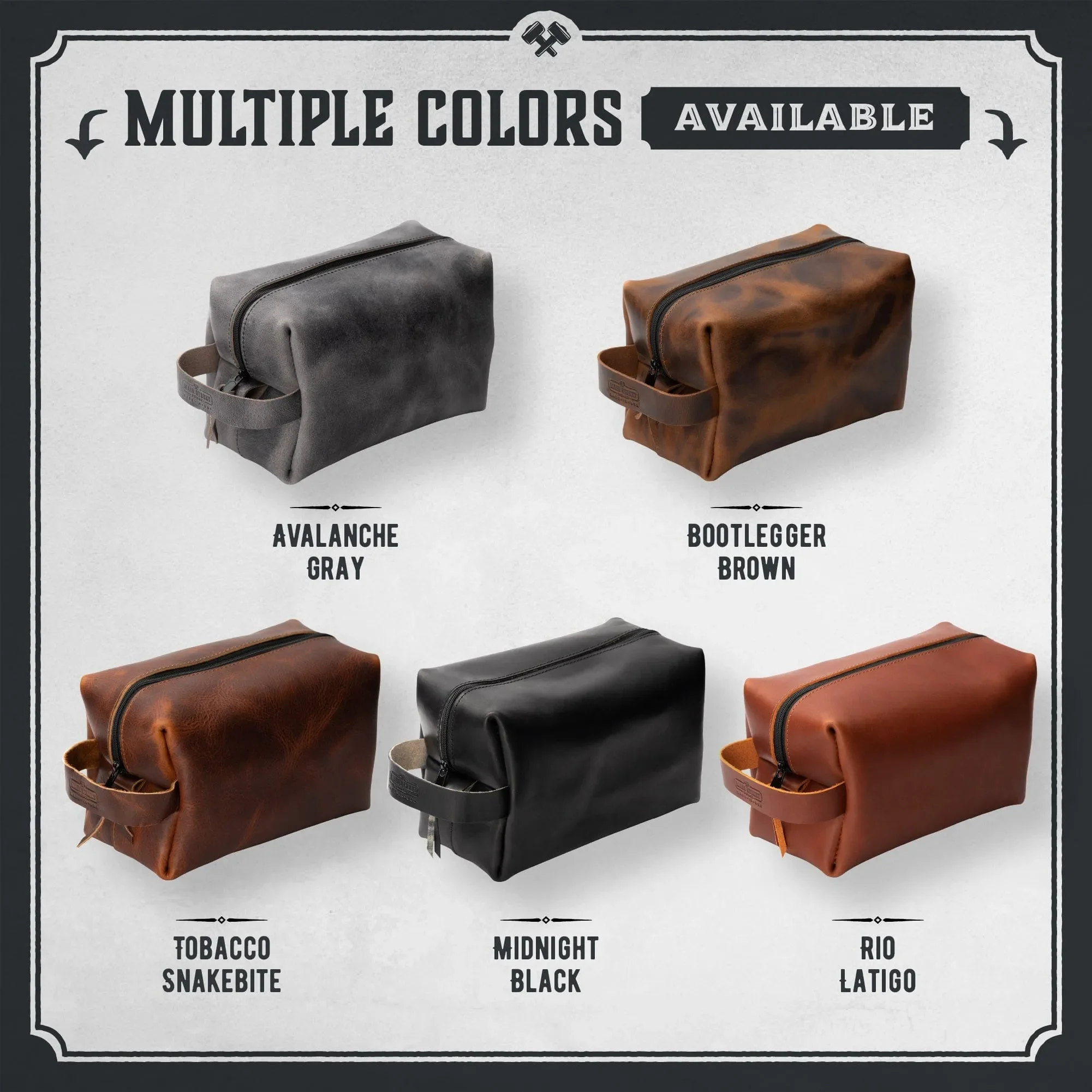 Leather Toiletry Bag for Men | Dopp Kit / Travel Pack - Image 11