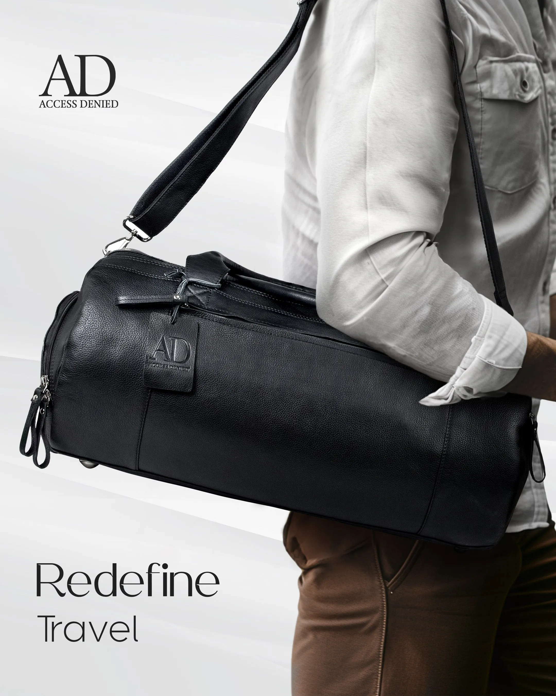 Leather Travel Duffel Bag - Image 2