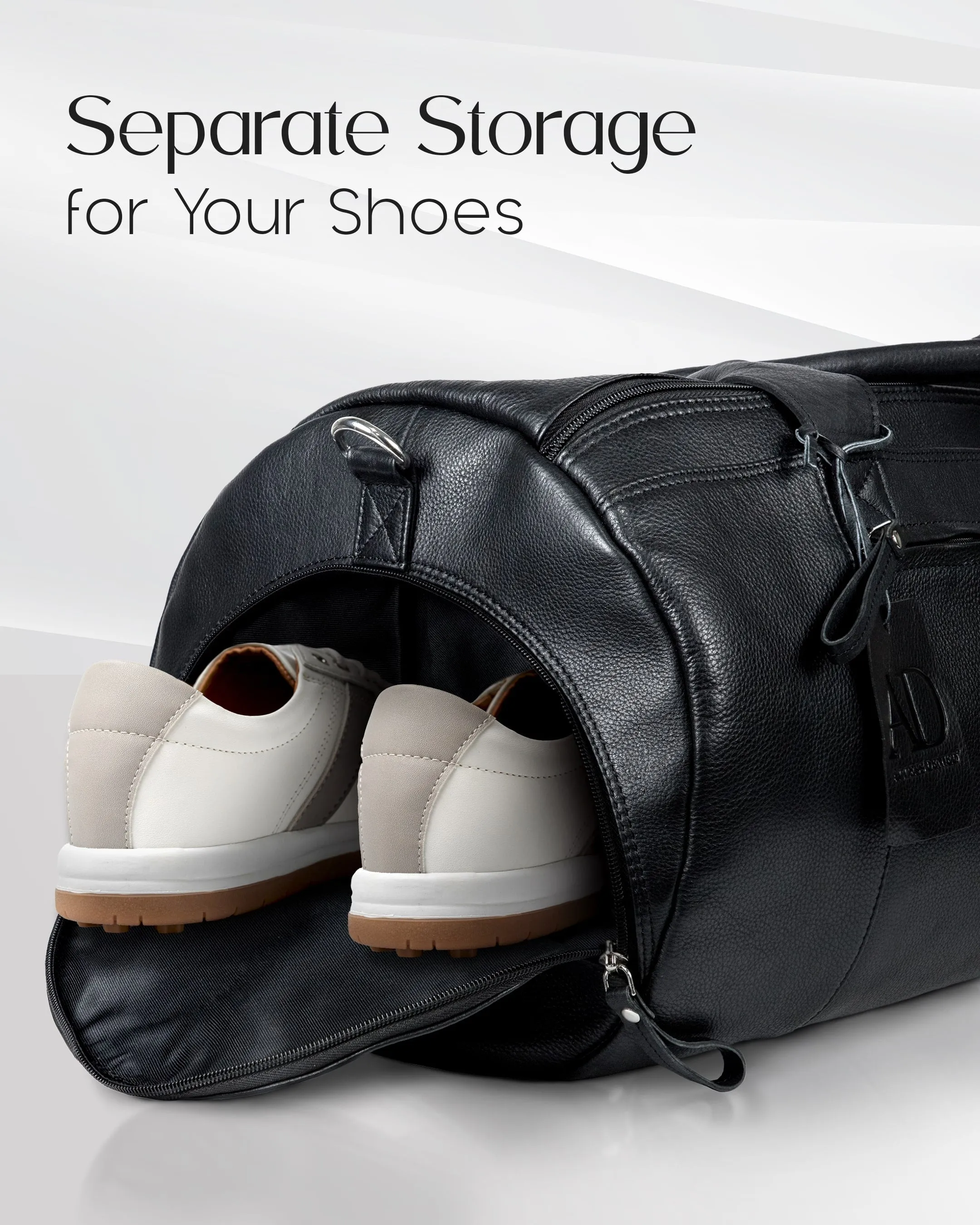 Leather Travel Duffel Bag - Image 4