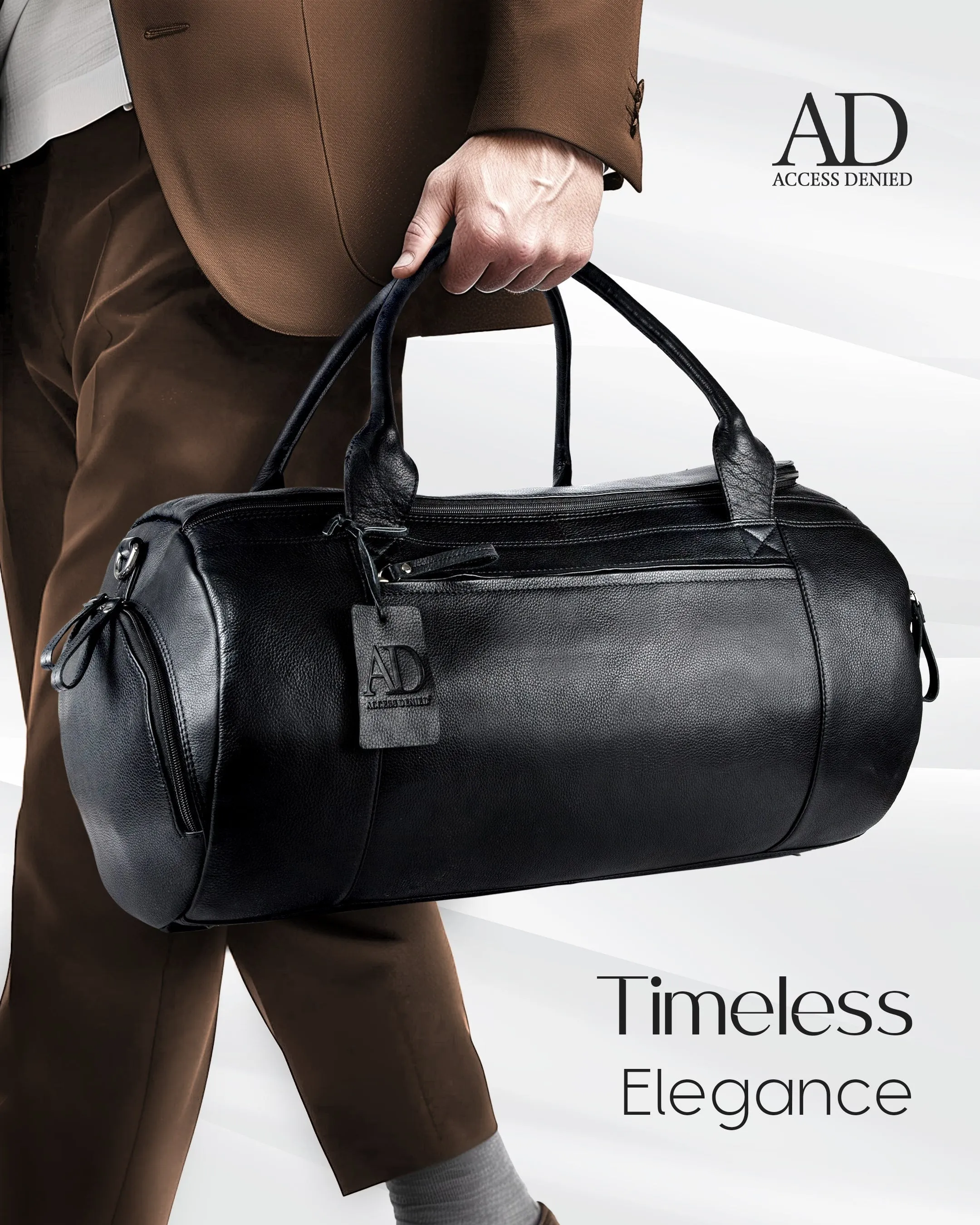 Leather Travel Duffel Bag - Image 5