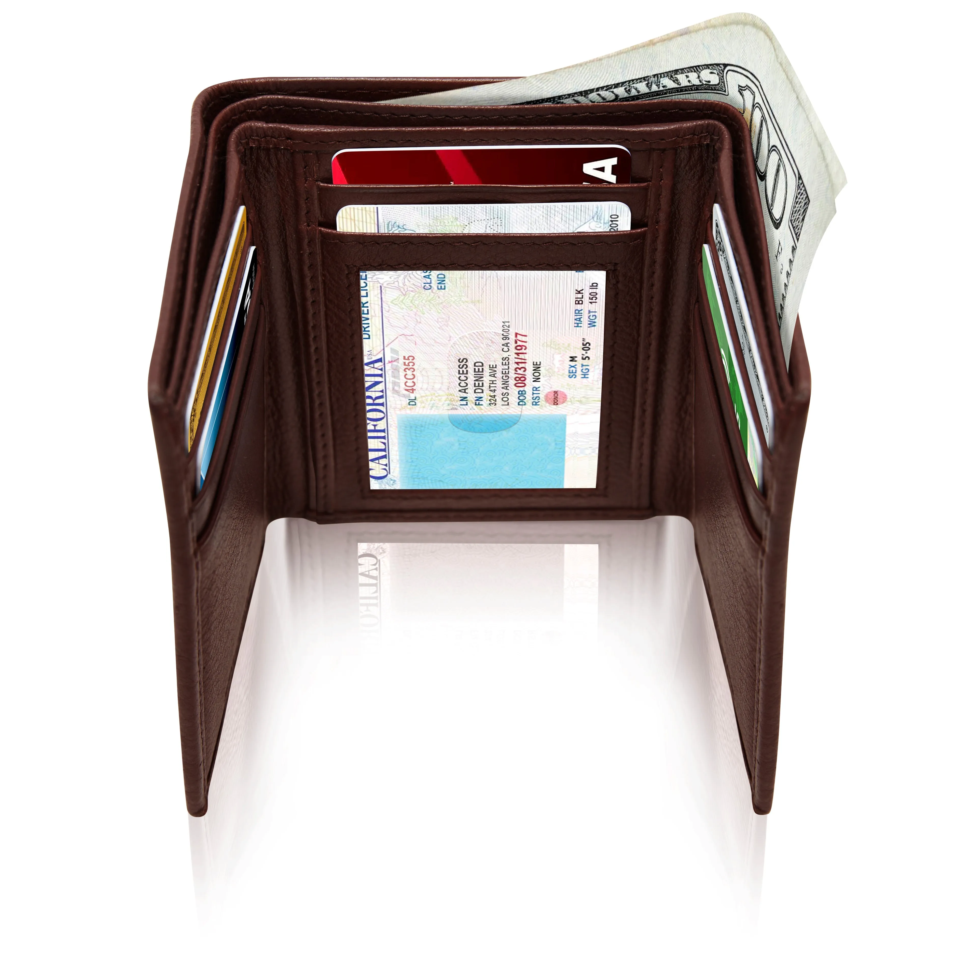 Leather Trifold Wallet - Image 11