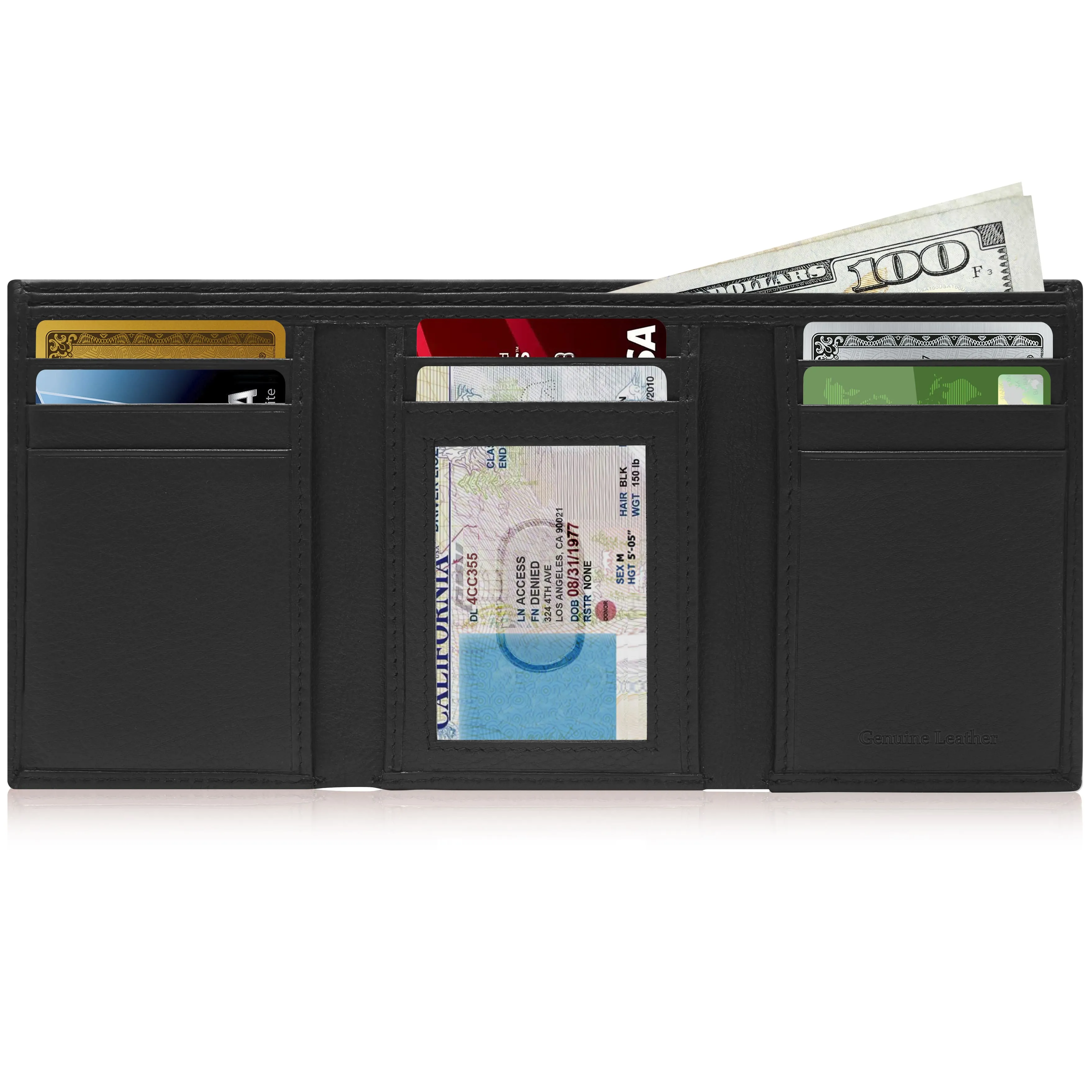 Leather Trifold Wallet - Image 3