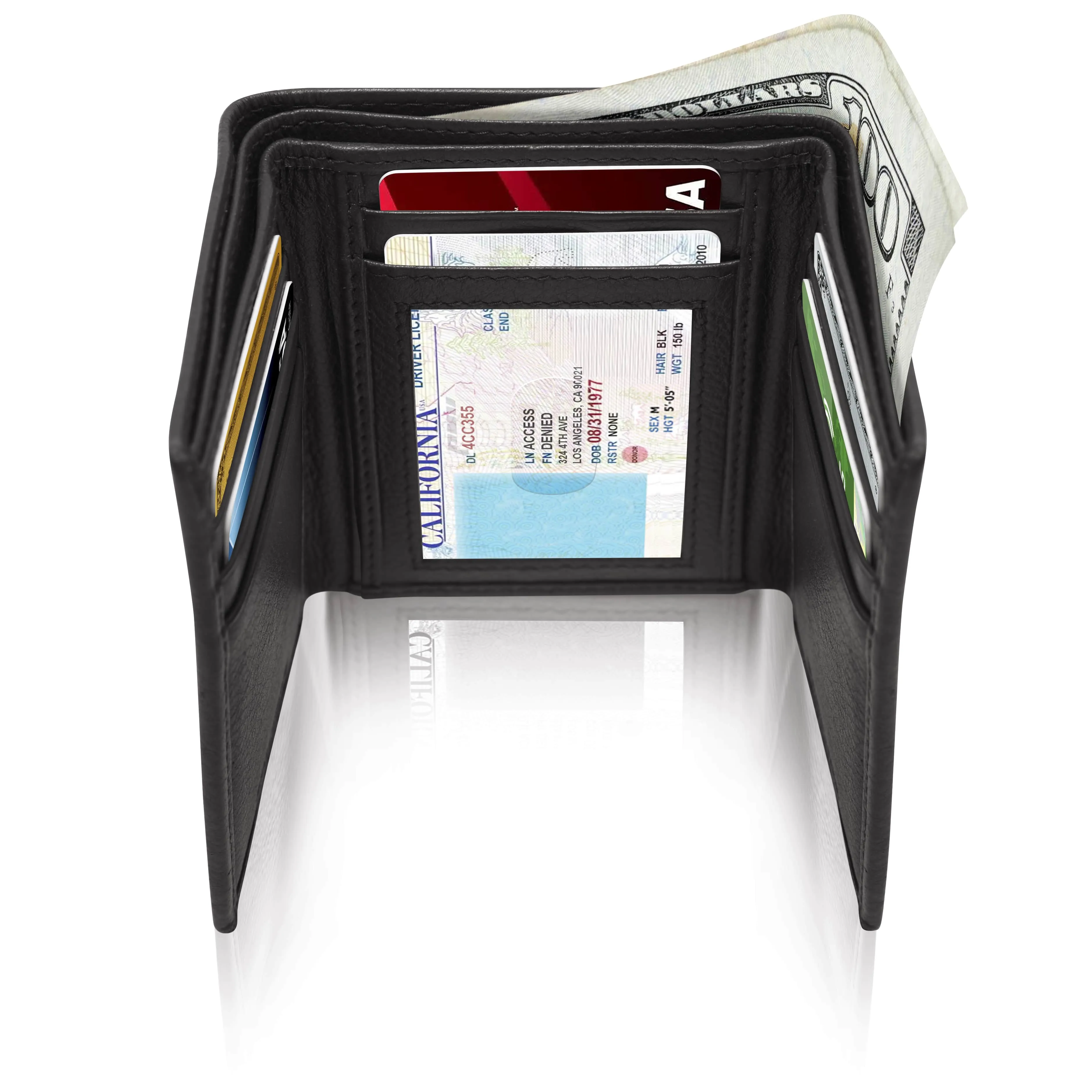 Leather Trifold Wallet - Image 4