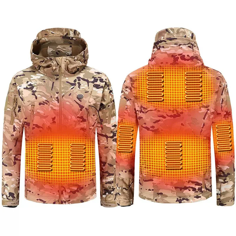 LITEGUEST Heated Camouflage Jacket Waterproof Outdoor for Winter