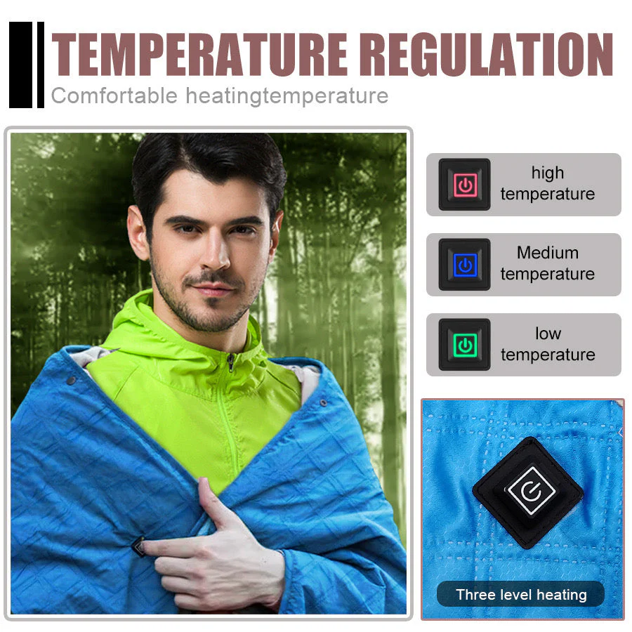 LITEGUEST Heated Camping Blanket Polar Fleece Waterproof USB-Powered - Image 3