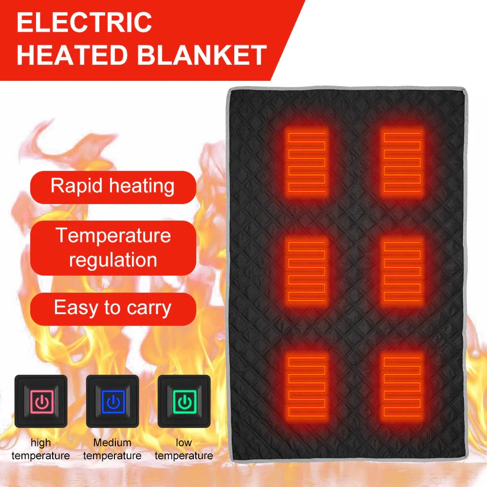 LITEGUEST Heated Camping Blanket Polar Fleece Waterproof USB-Powered - Image 5