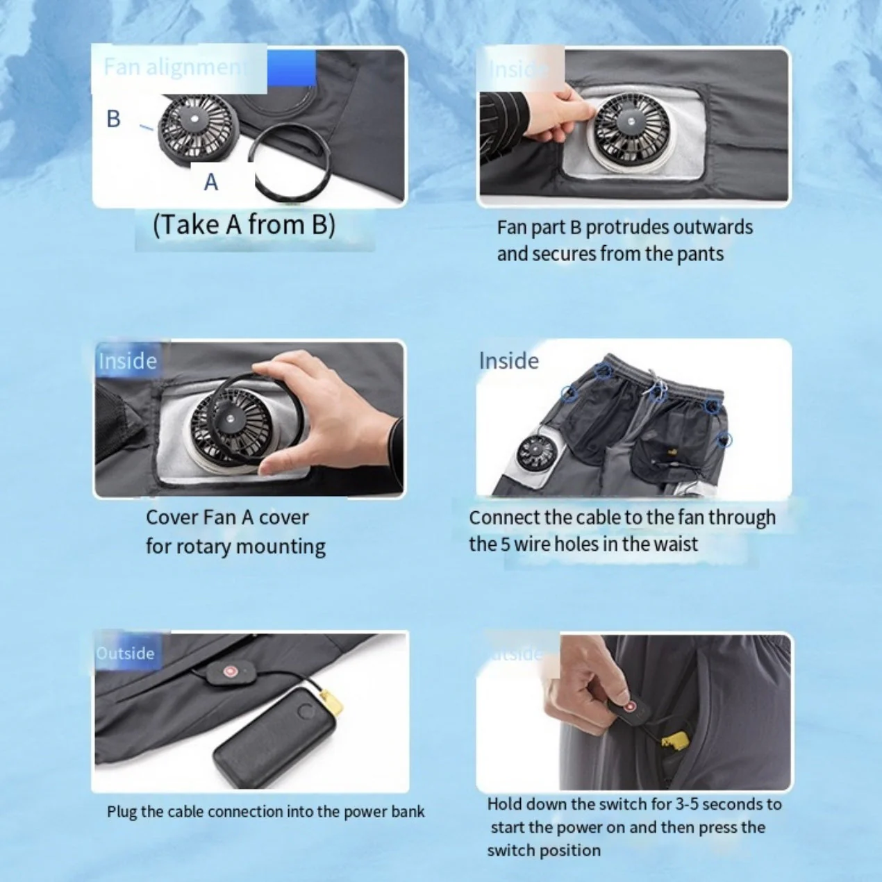 LITEGUEST Smart Air-Conditioned Fan Cooling Pants – USB Dual Fans - Image 5