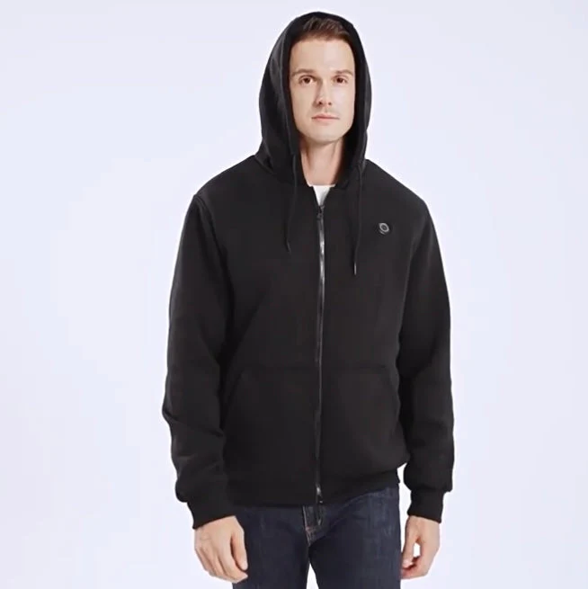 LITEGUEST USB Heated Hoodie 5-Zone Heated Zip-up Hooded Sweatshirt - Image 12