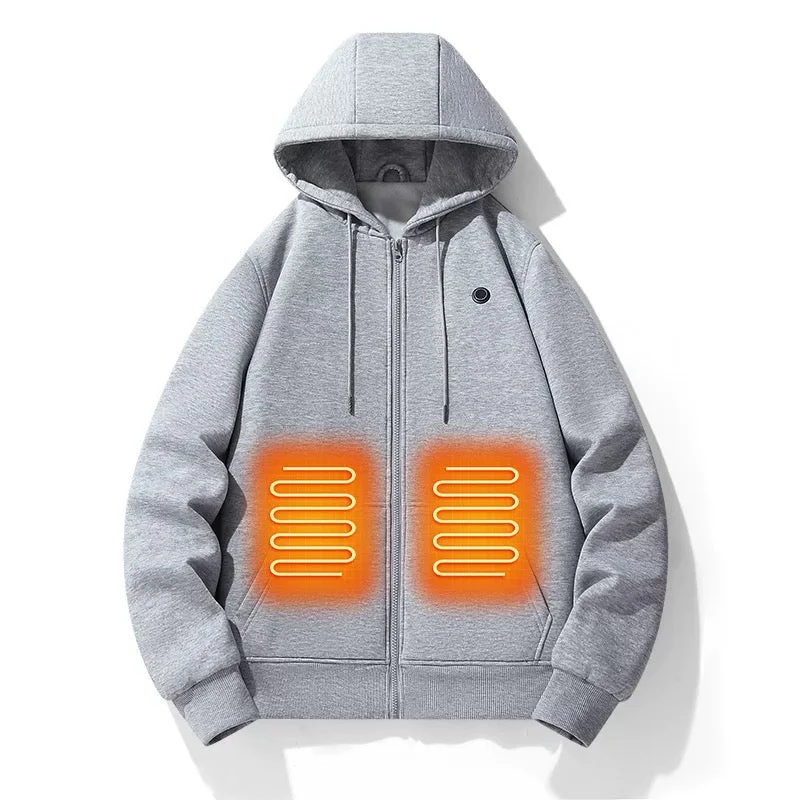LITEGUEST USB Heated Hoodie 5-Zone Heated Zip-up Hooded Sweatshirt - Image 2