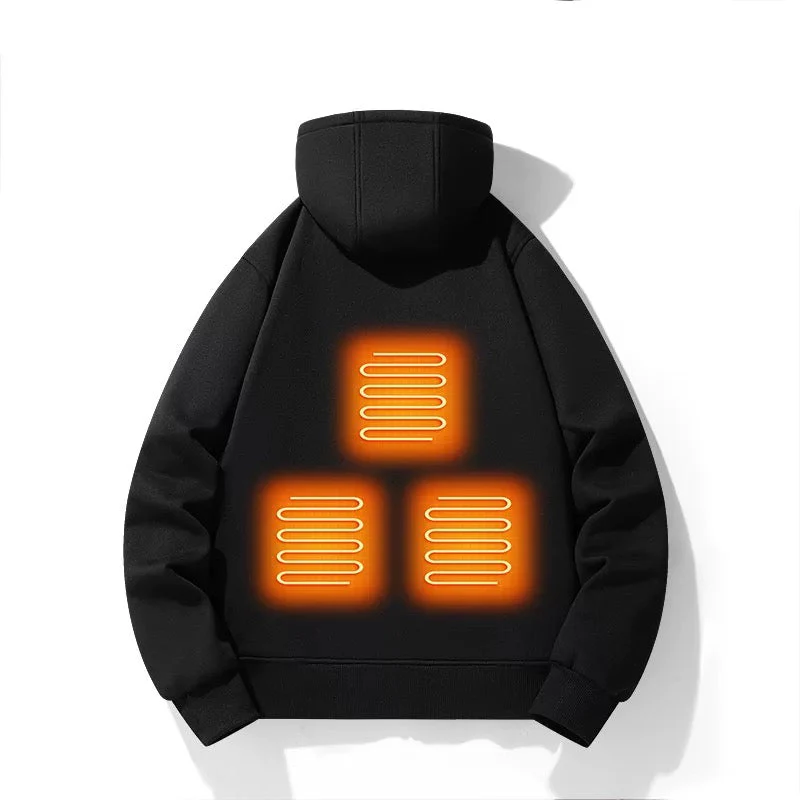 LITEGUEST USB Heated Hoodie 5-Zone Heated Zip-up Hooded Sweatshirt - Image 3