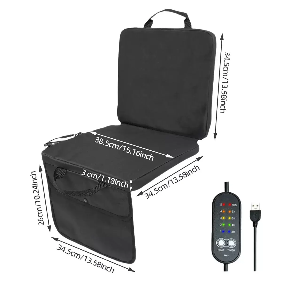 LITEGUEST USB Heated Stadium Seat Cushion with Backrest - Image 3