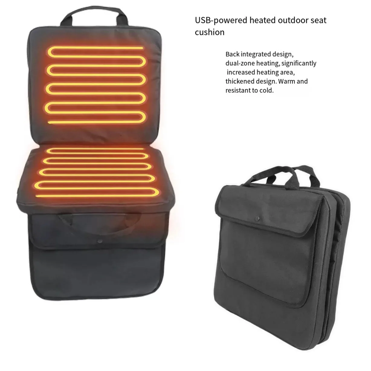 LITEGUEST USB Heated Stadium Seat Cushion with Backrest - Image 6