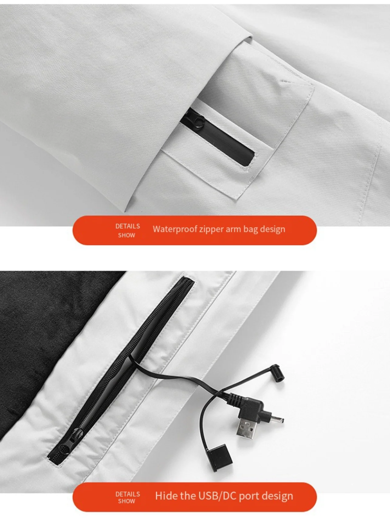 LITEGUEST Waterproof Heated Jacket 5-Zone USB-Powered for Outdoor - Image 15