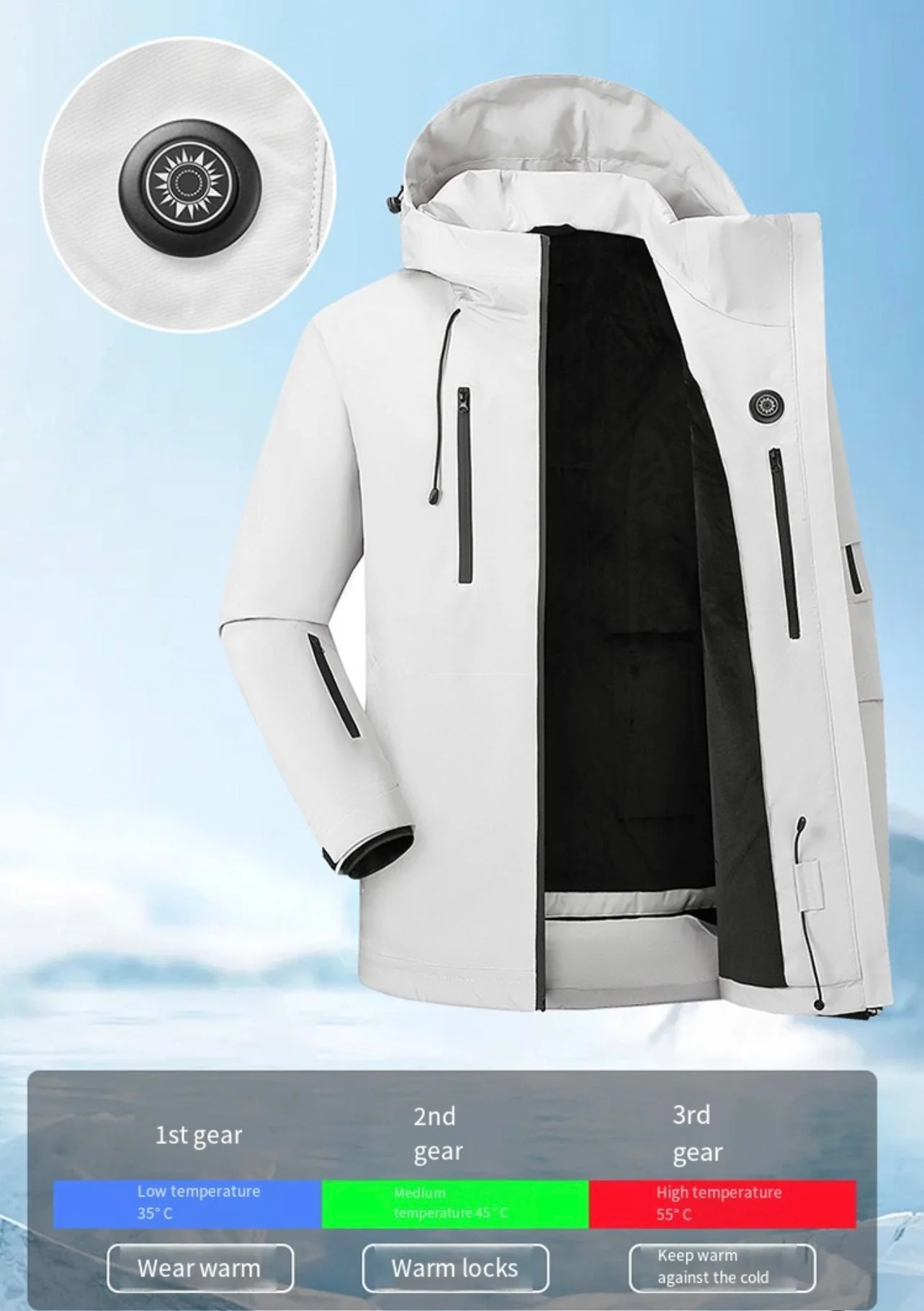 LITEGUEST Waterproof Heated Jacket 5-Zone USB-Powered for Outdoor - Image 9