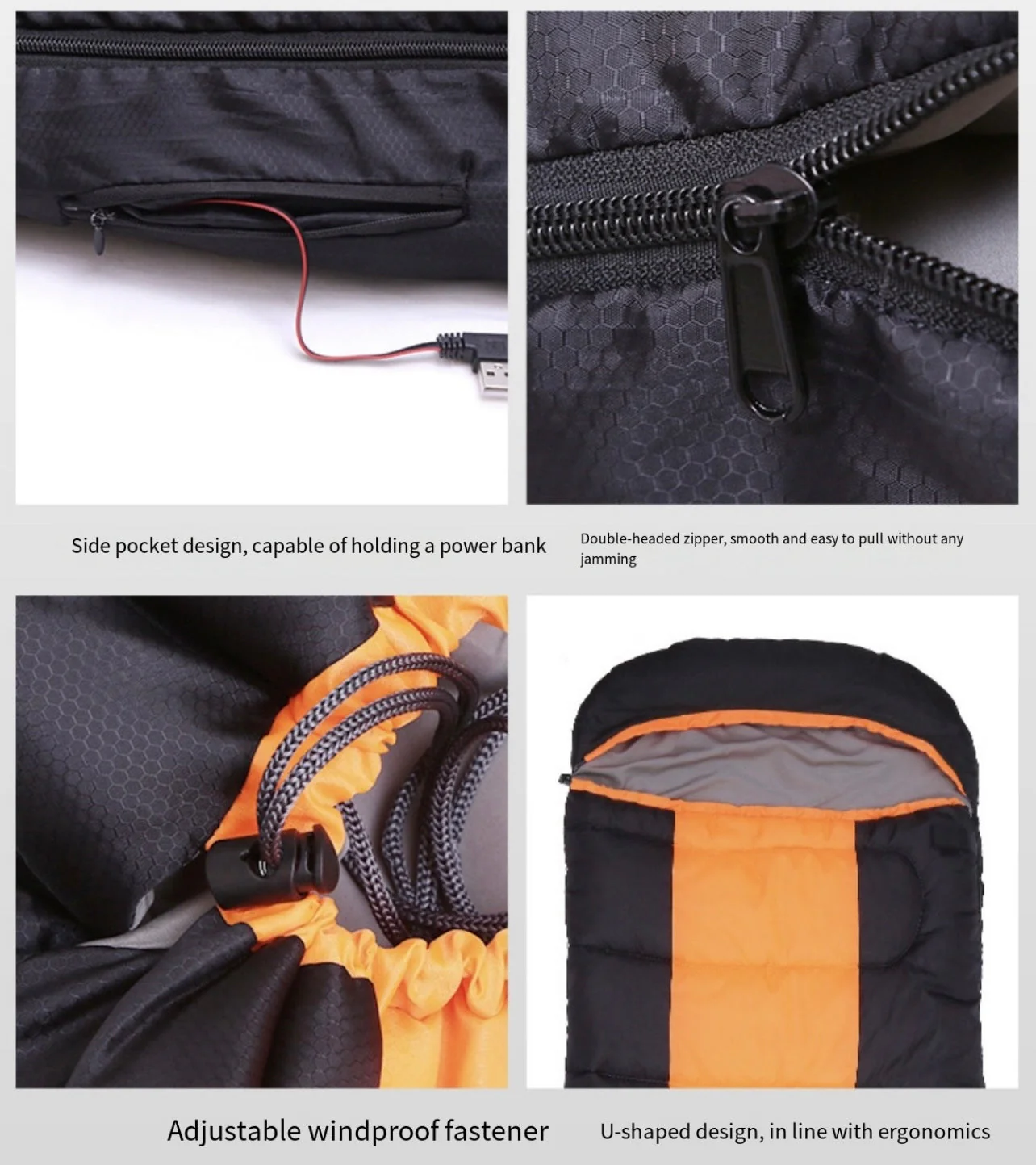 LITEGUEST Winter Heated Single Sleeping Bag 5V Electric Camping Gear - Image 9