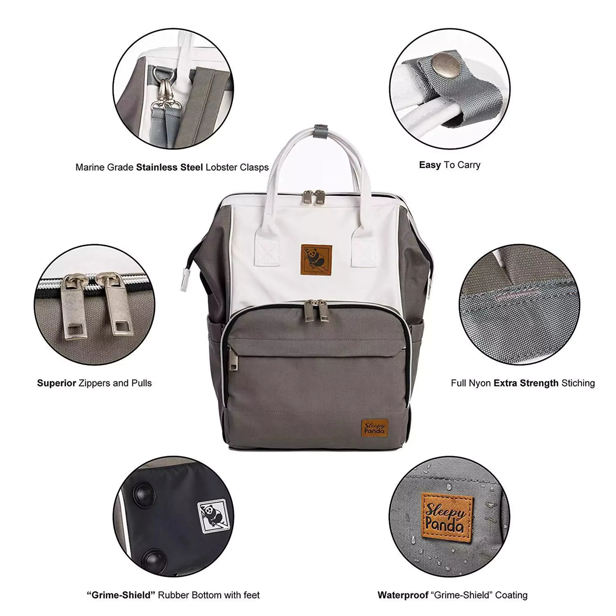 Lizzie Canvas Diaper Backpack | Mommy Bag - Image 5