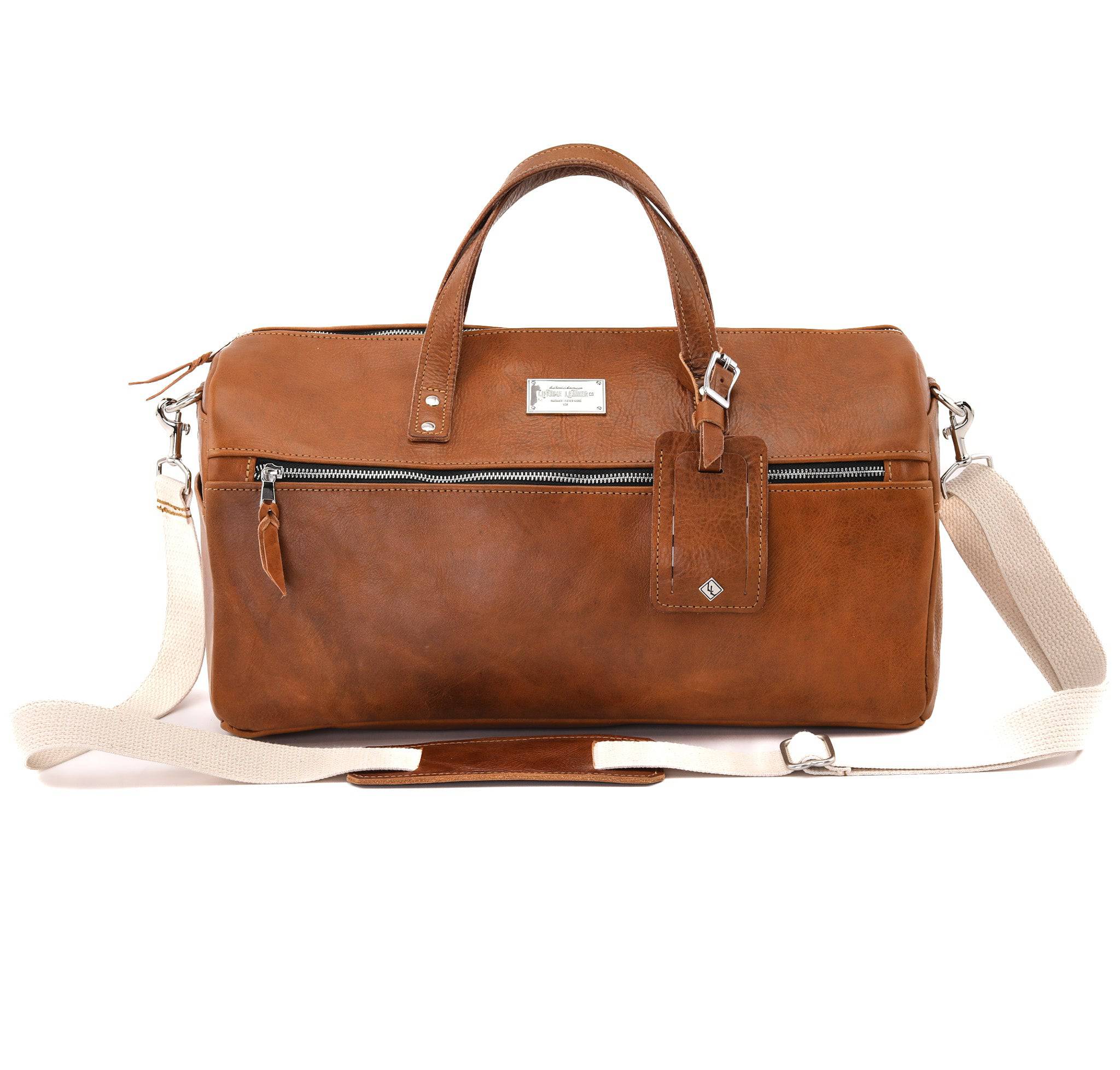 Luxury Leather Duffel Bag - Image 14