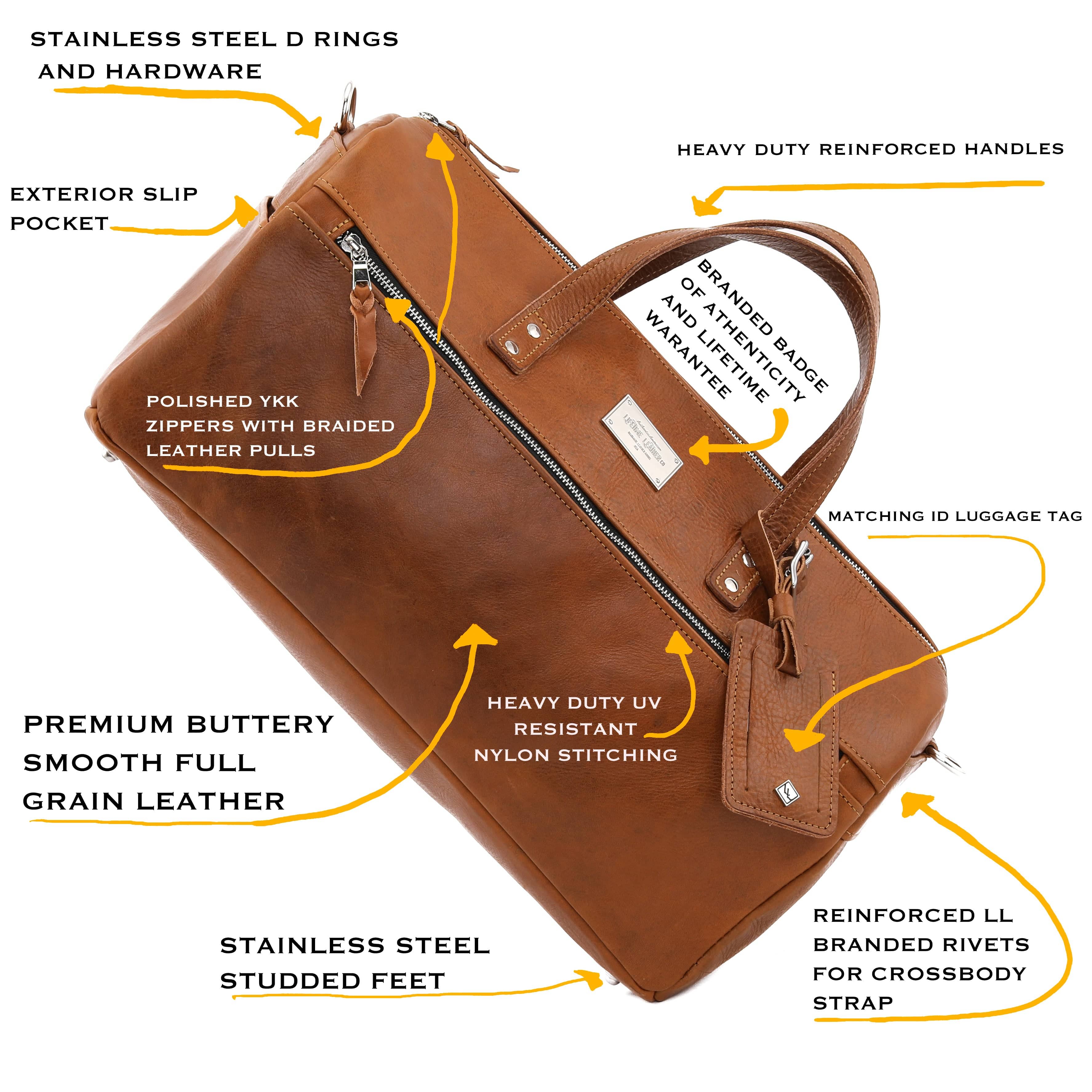 Luxury Leather Duffel Bag - Image 4