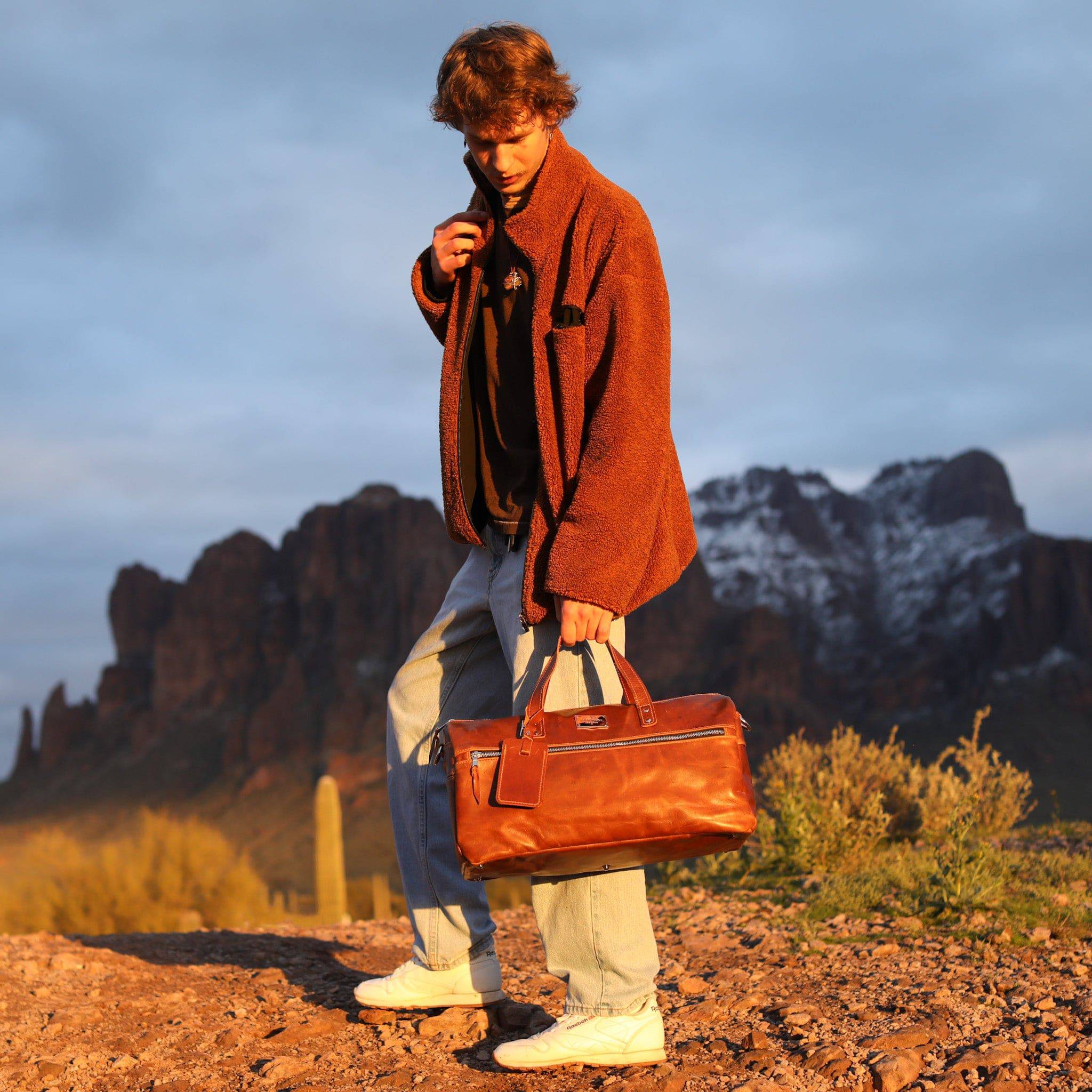 Luxury Leather Duffel Bag - Image 8