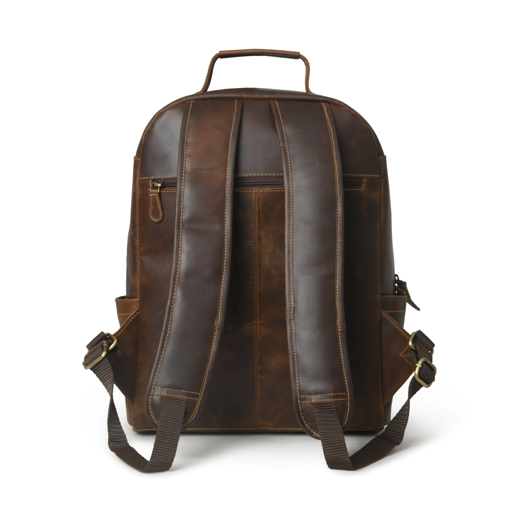 MaheTri Cambridge Unisex Buffalo Leather Backpack - Image 10