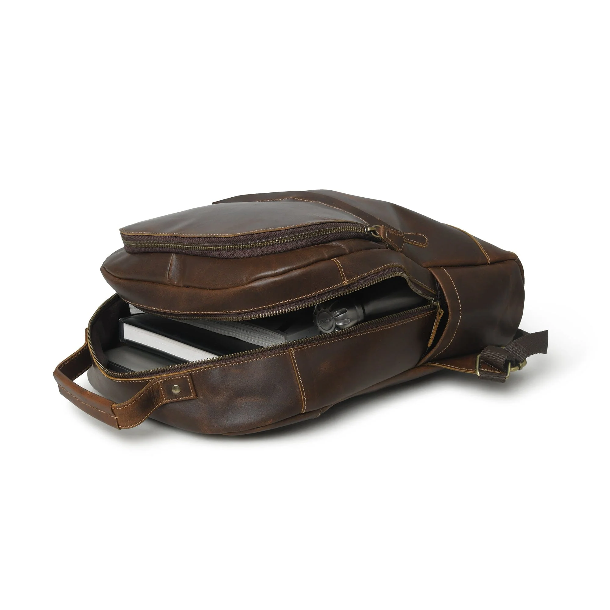 MaheTri Cambridge Unisex Buffalo Leather Backpack - Image 3