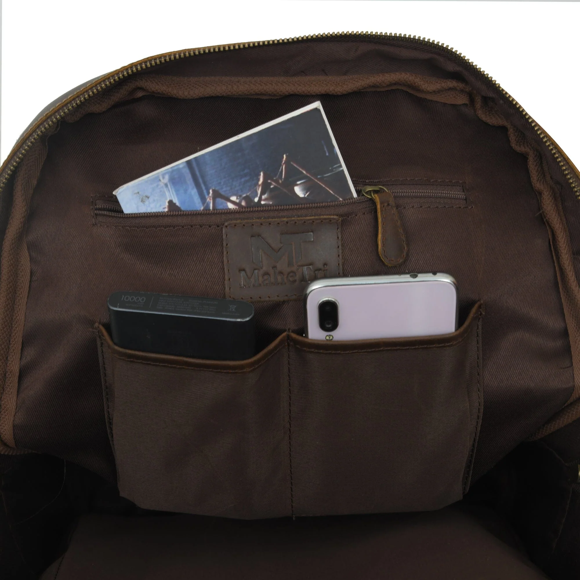 MaheTri Cambridge Unisex Buffalo Leather Backpack - Image 4