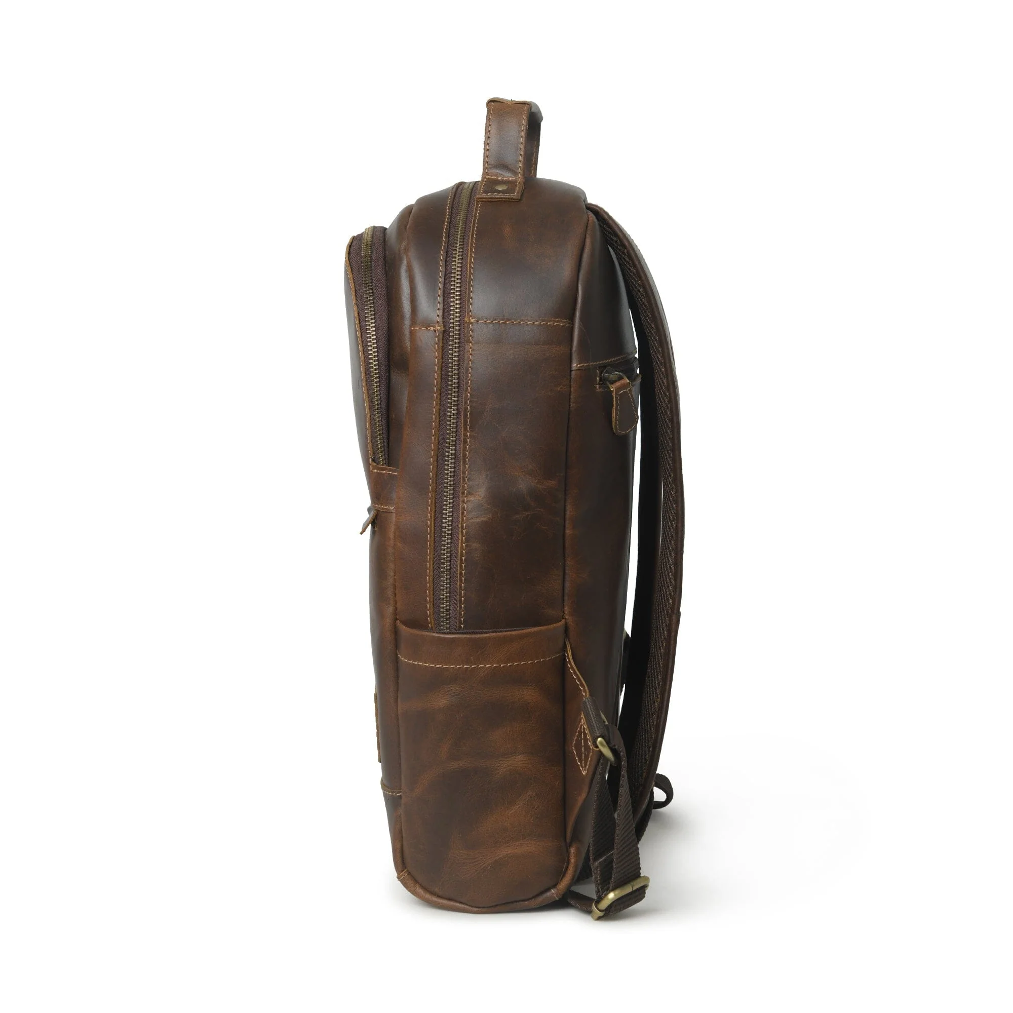 MaheTri Cambridge Unisex Buffalo Leather Backpack - Image 9