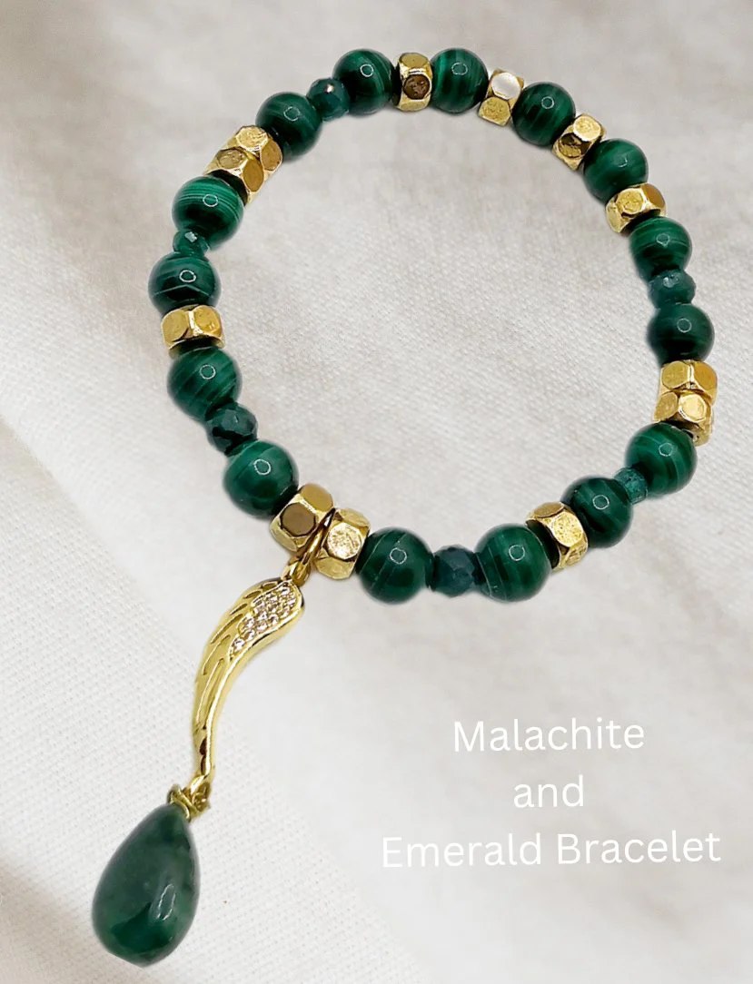 Malachite and Emerald Bracelet - Image 3