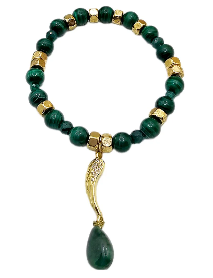 Malachite and Emerald Bracelet - Image 4