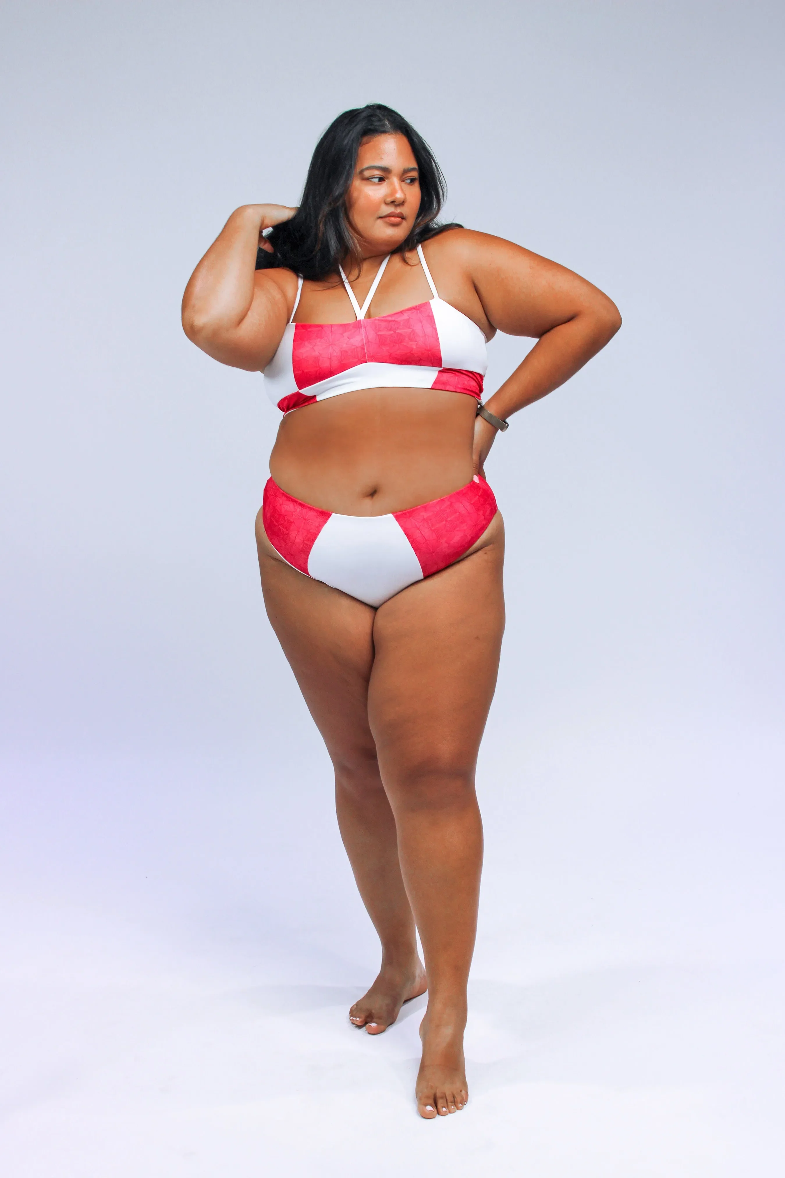 Massi Bikini Bottom with Color-blocked Tile Pattern - Image 5