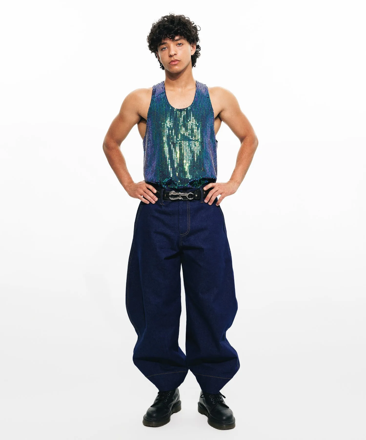 Matrix Sequin Denim Tank Top - Image 2
