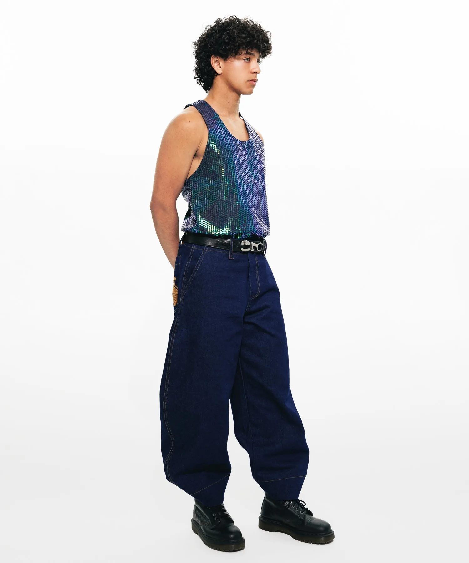 Matrix Sequin Denim Tank Top - Image 3