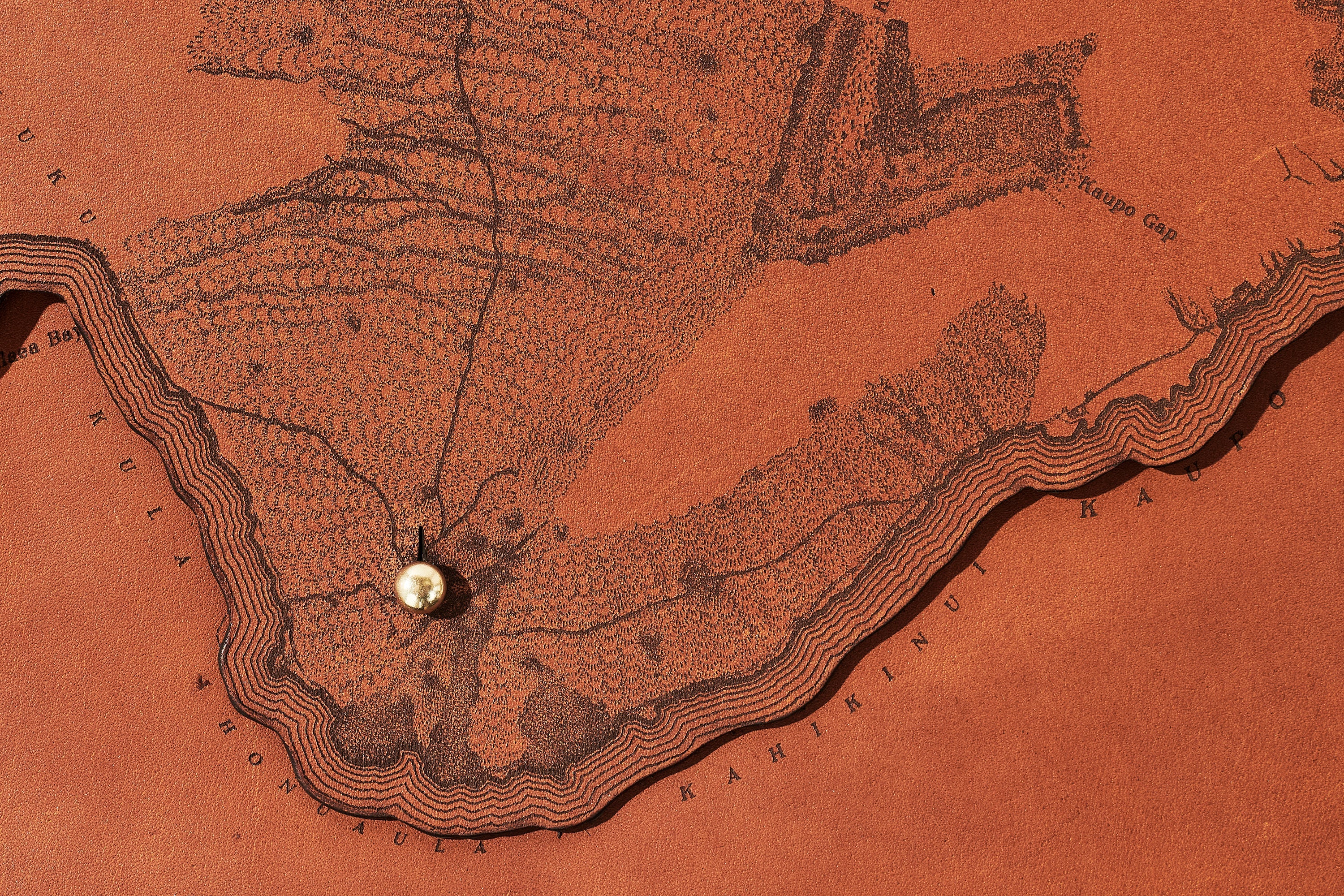 Maui Map Clutch | Vintage Leather Accessory - Image 3