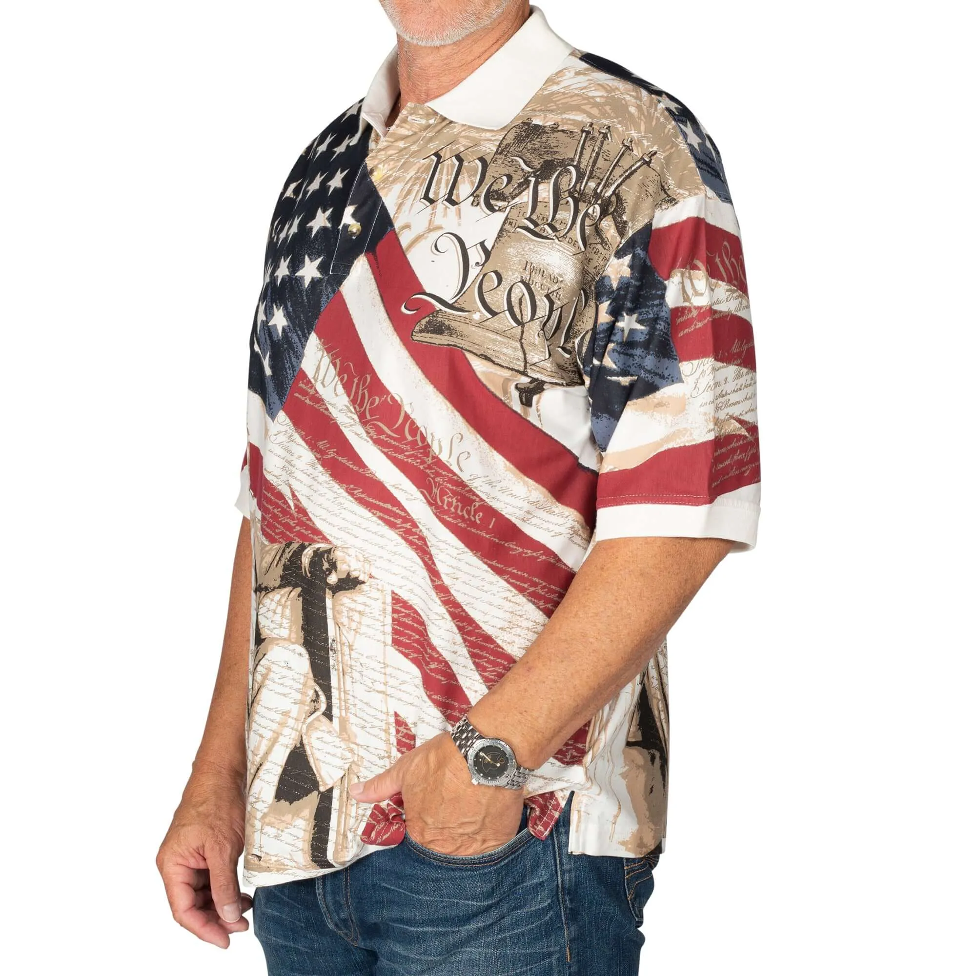 Men's Abraham Lincoln 100 % Cotton Polo Shirt - Image 2