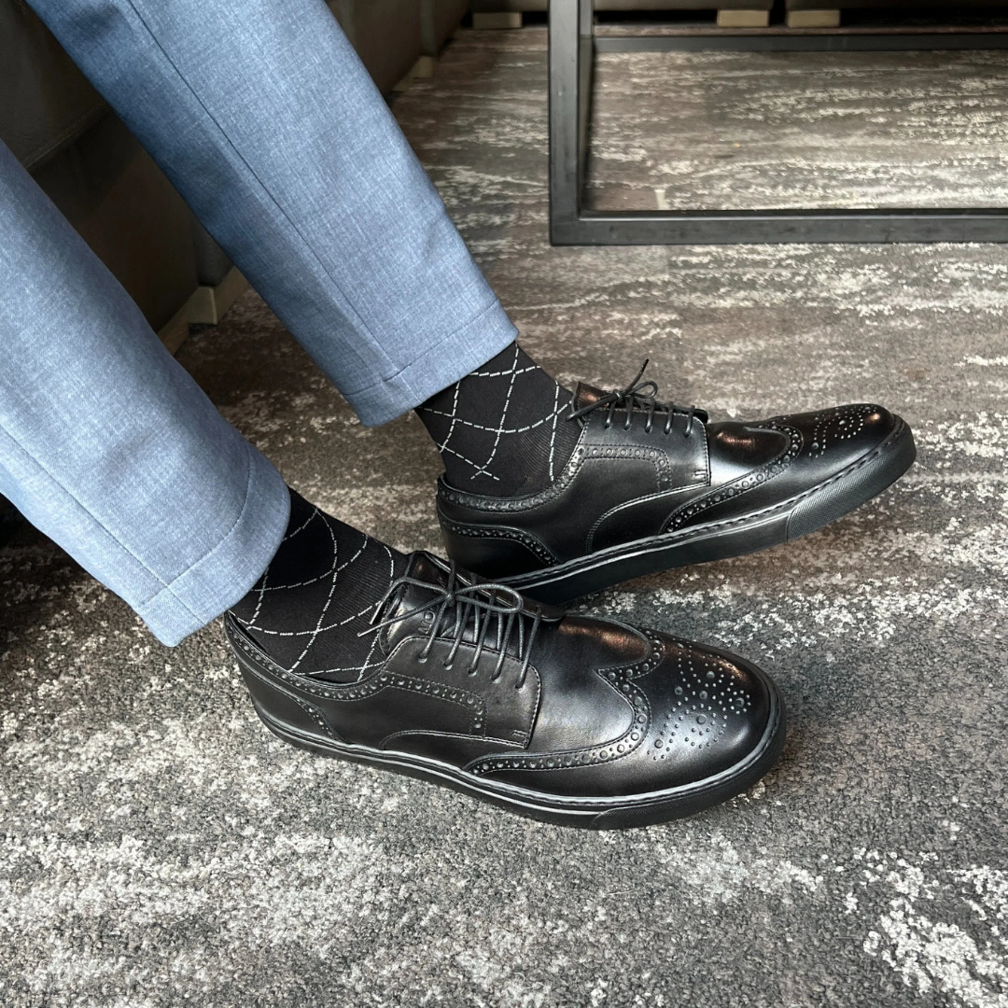 Men's Don Giovanni Wingtips - Black Sneakers - Image 2