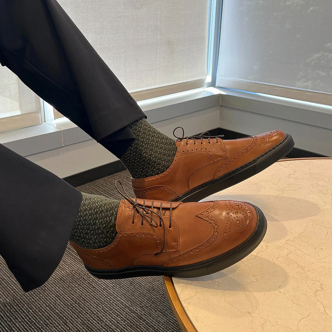 Men's Don Giovanni Wingtips - Cognac Sneakers - Image 2