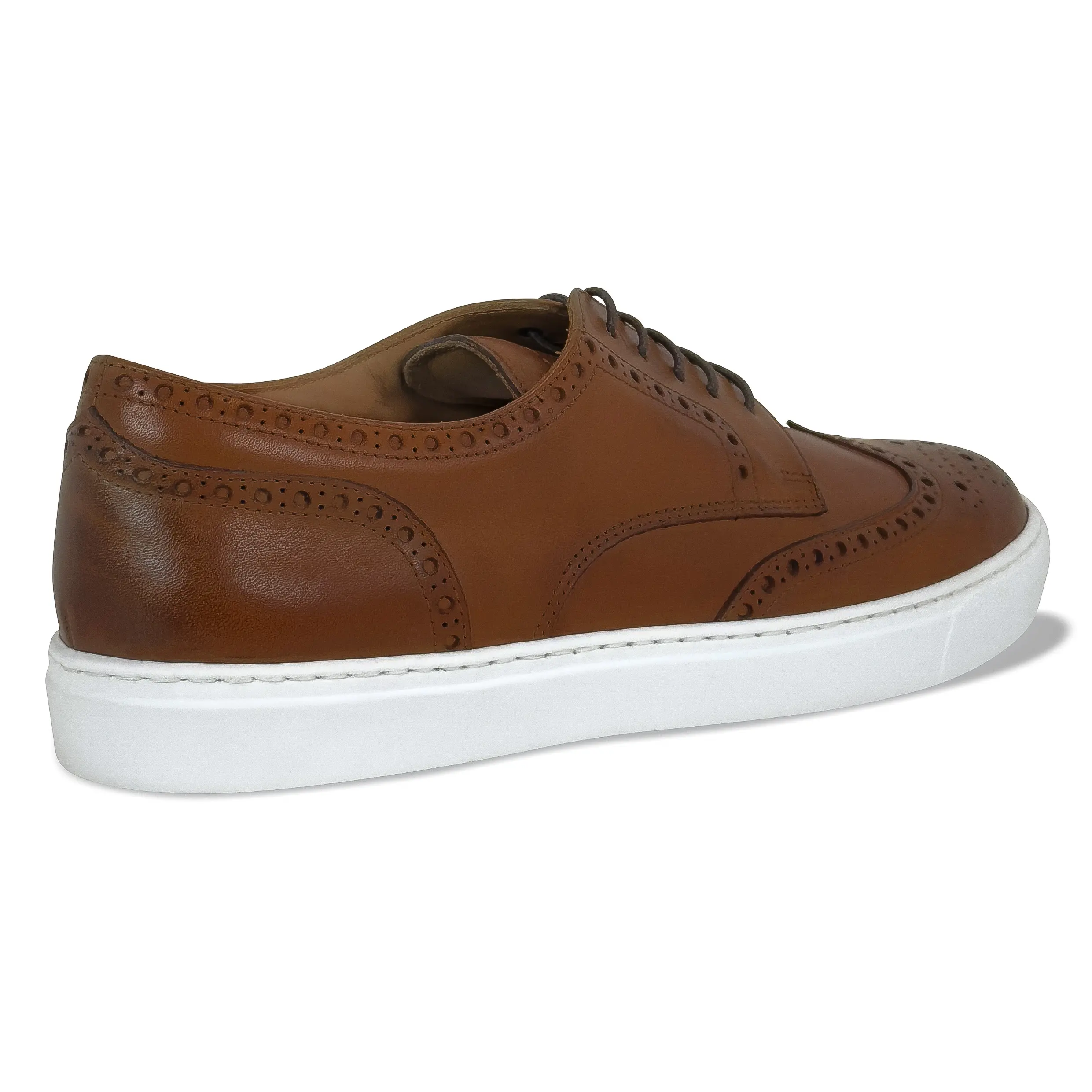 Men's Don Giovanni Wingtips Sneakers - Cognac w/ White Sole - Image 5