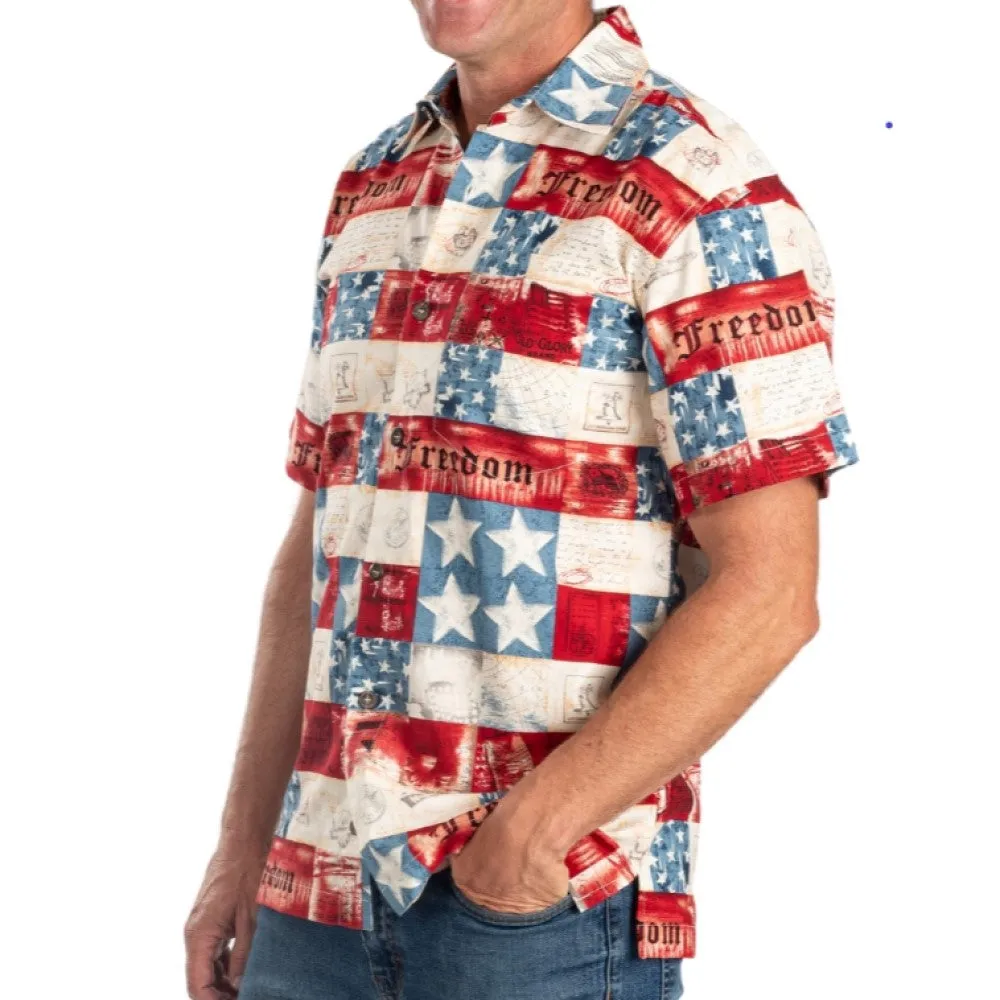 Men's Freedom Patriotic Hawaiian Shirt - Image 3