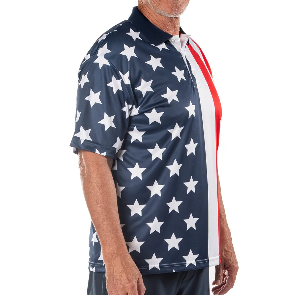 Men's Performance Golf American Flag Shirt - Image 4