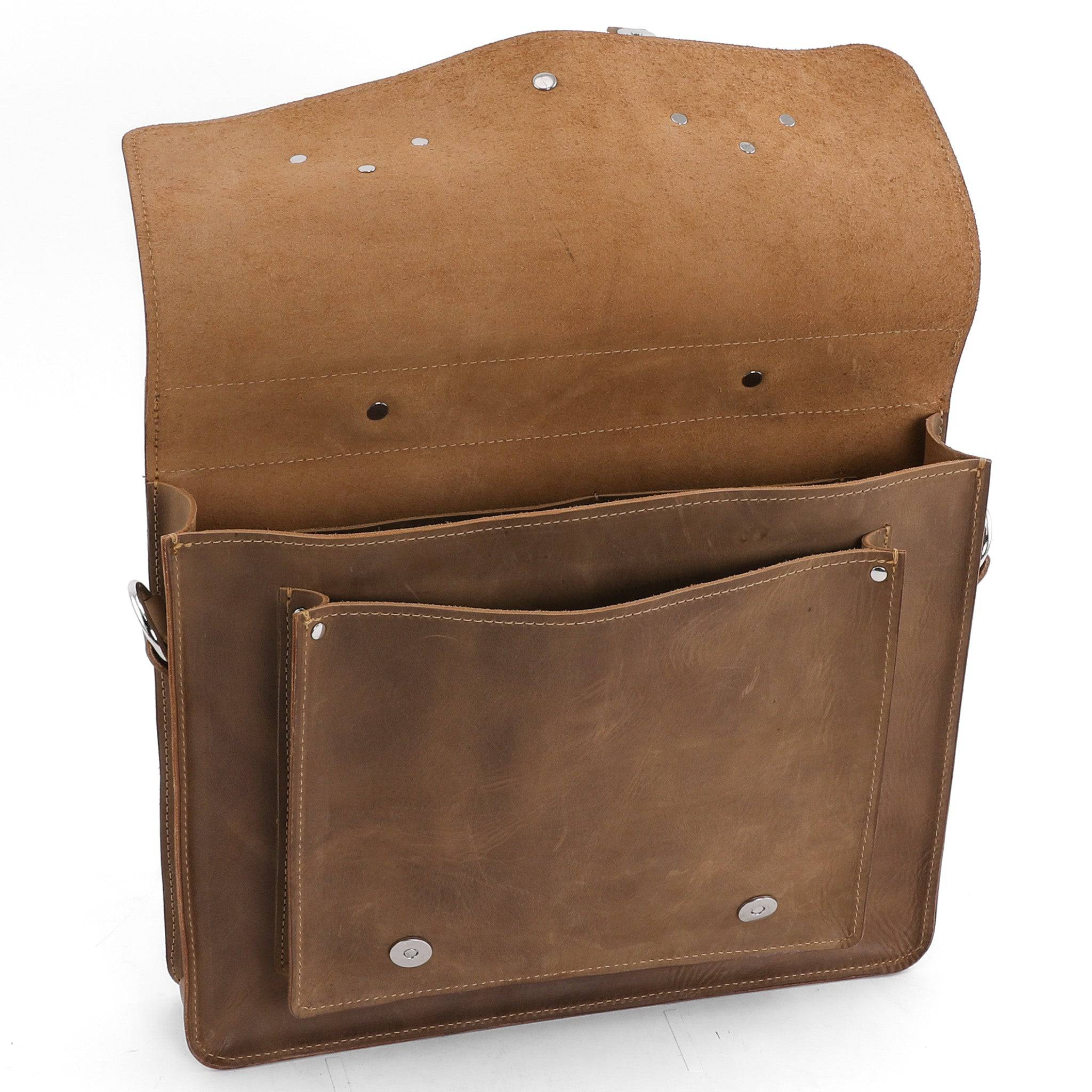 Classic Leather Messenger Bag for Men - Image 11