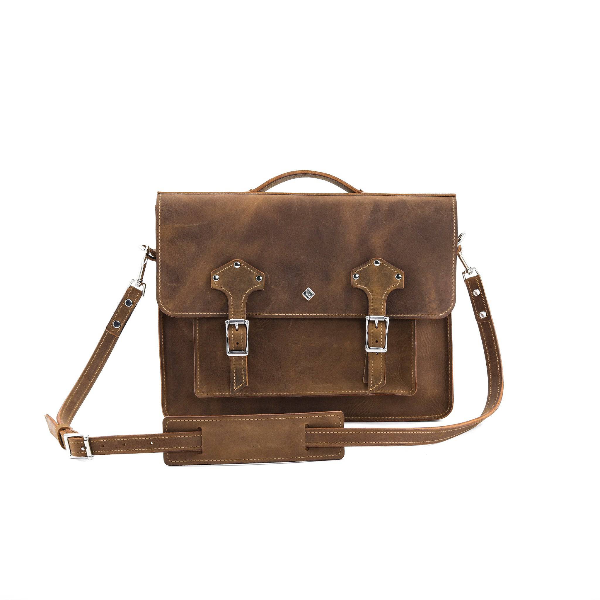 Classic Leather Messenger Bag for Men - Image 2