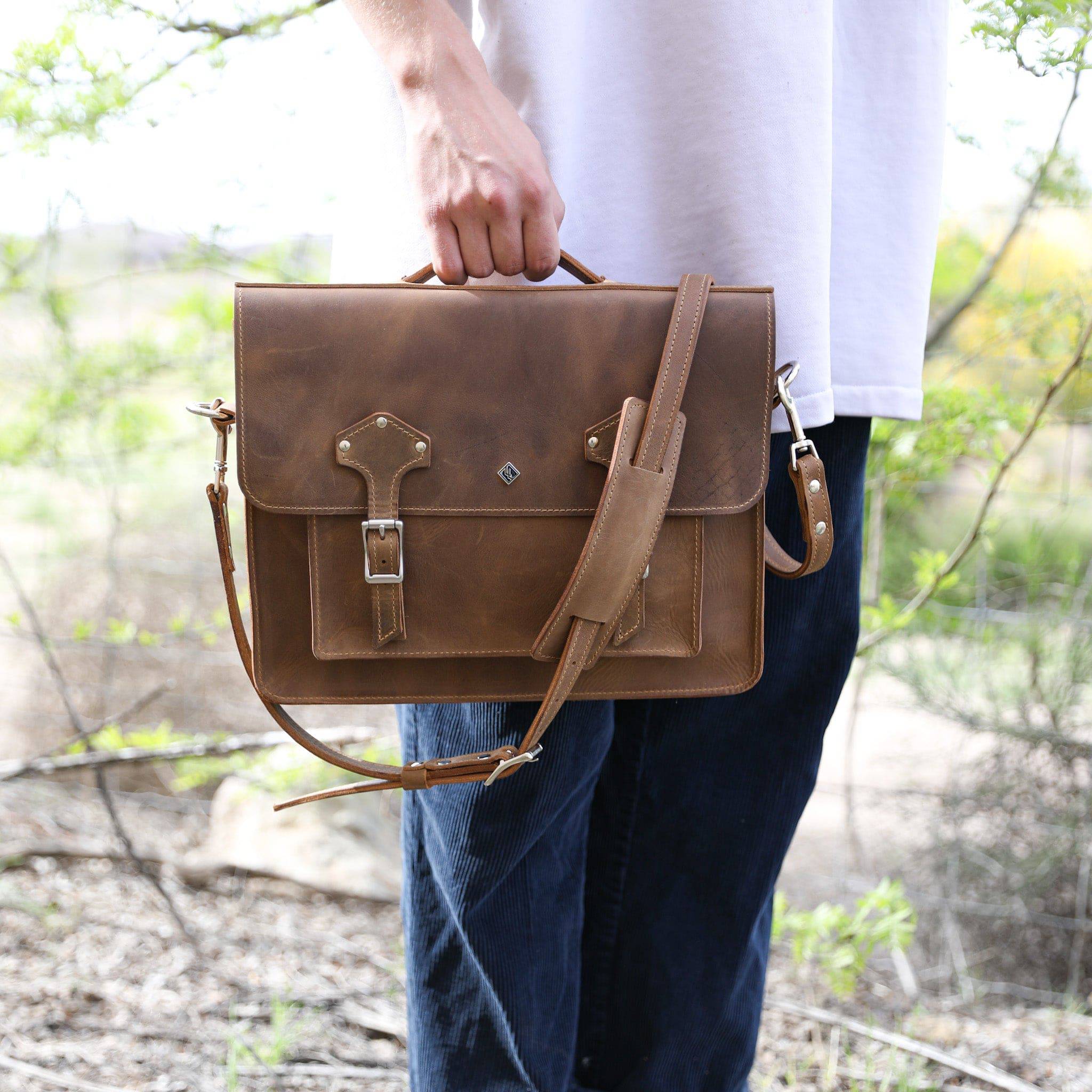 Classic Leather Messenger Bag for Men - Image 6