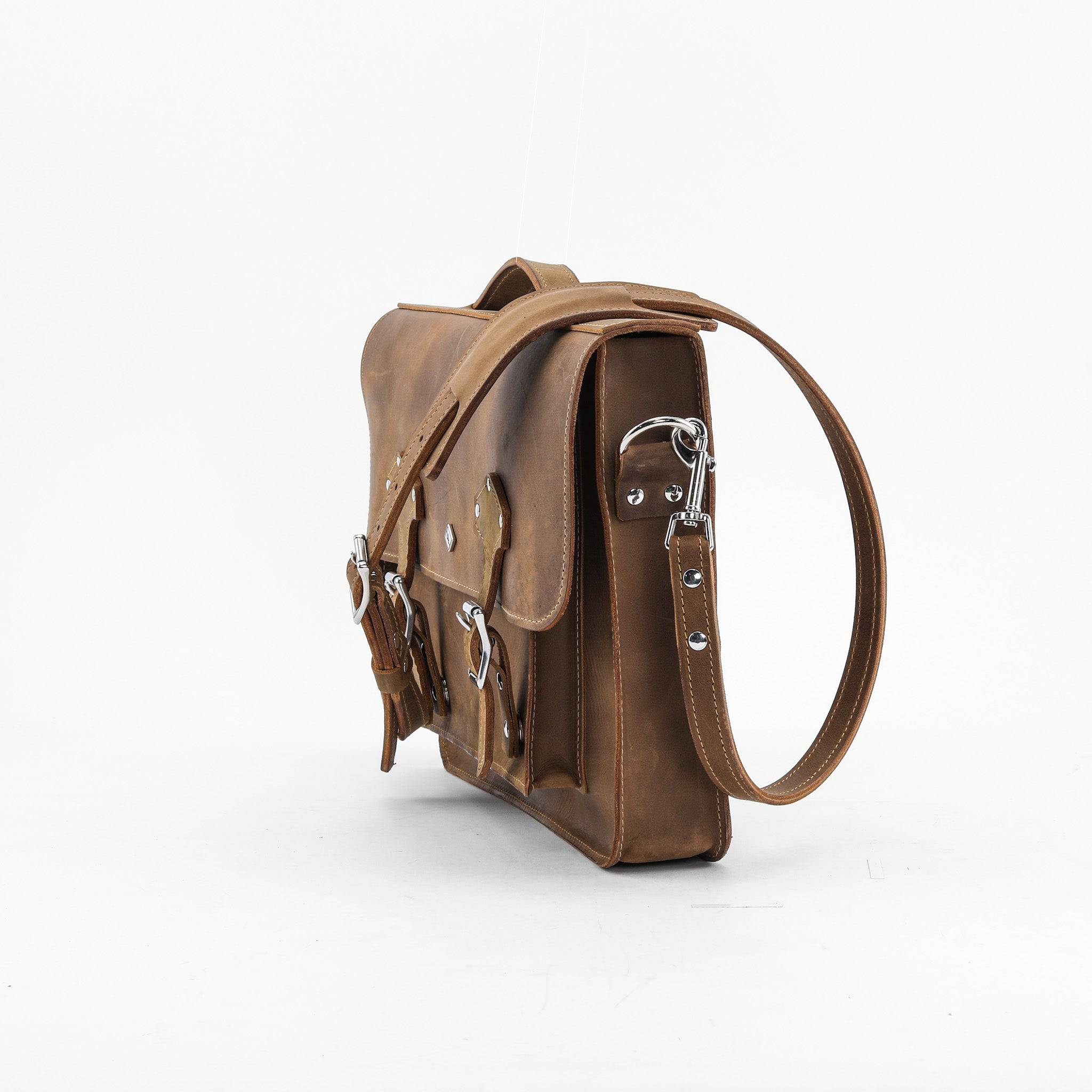 Classic Leather Messenger Bag for Men - Image 9